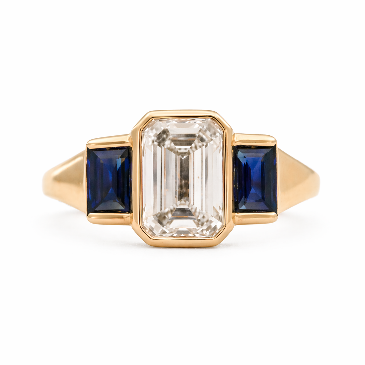 Sapphire and Diamond Arch Setting