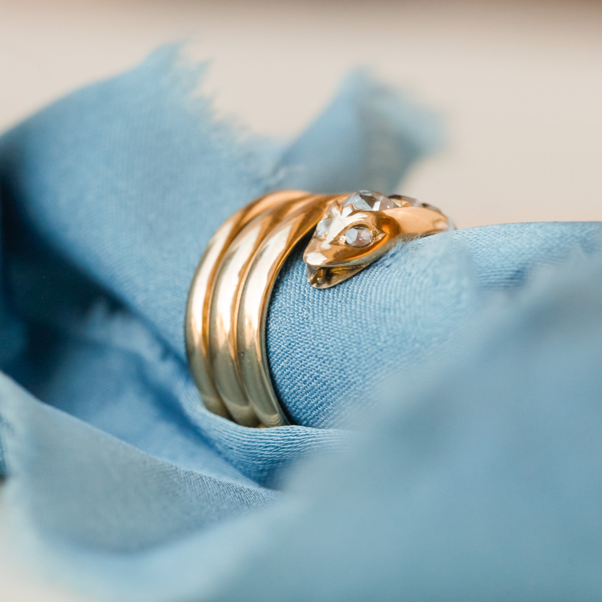 Old Cut Diamond Serpent Ring