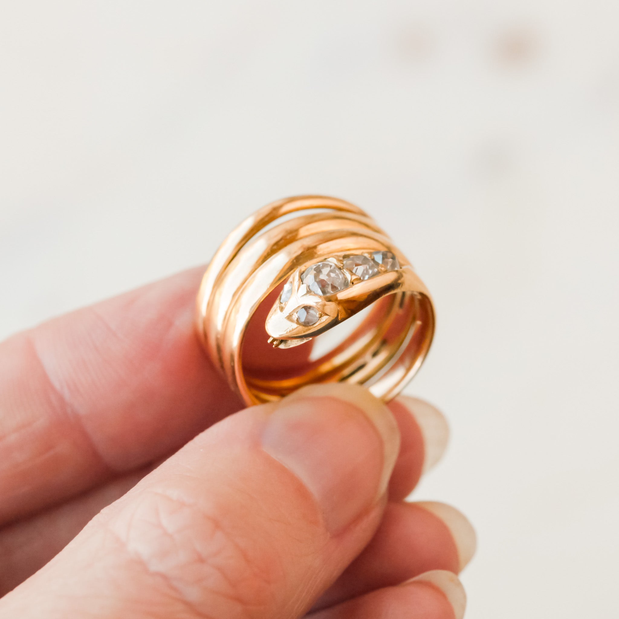 Old Cut Diamond Serpent Ring