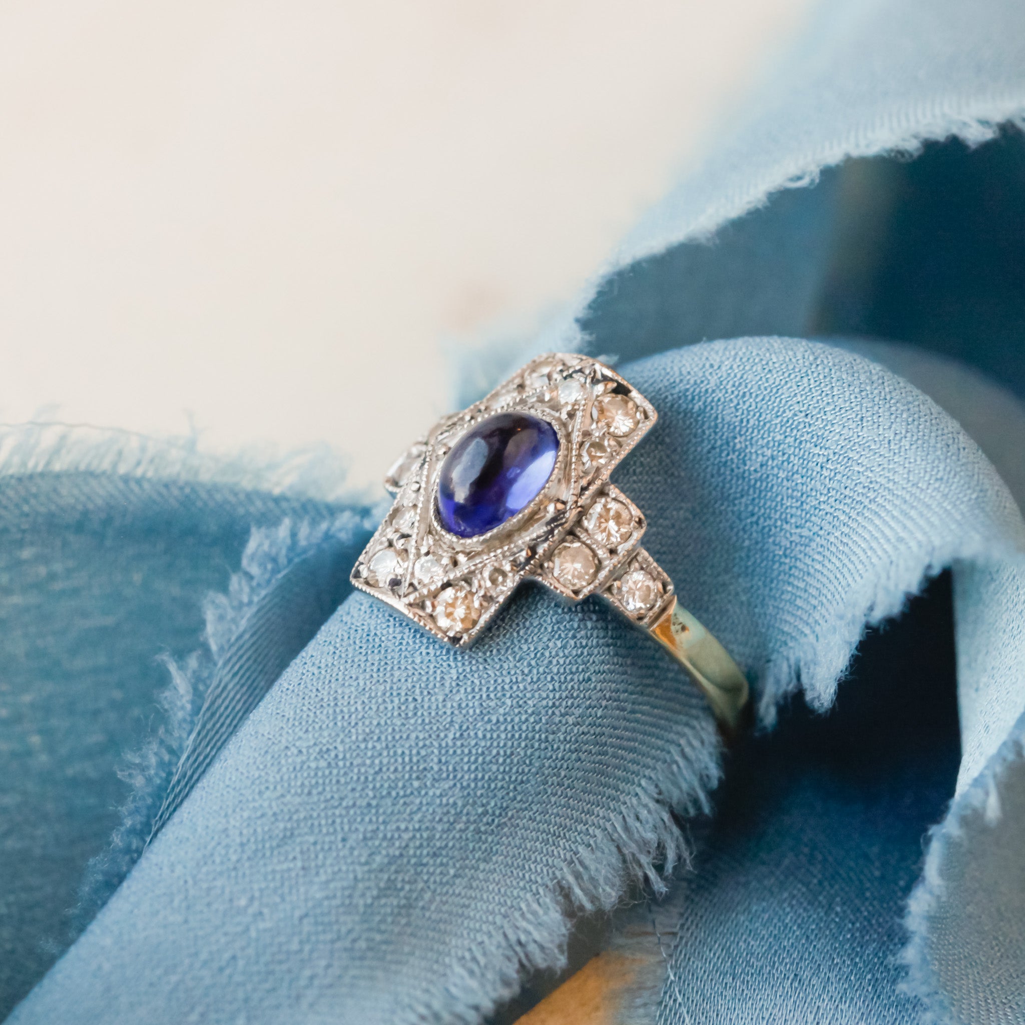 Edwardian Sapphire and Diamond Ring