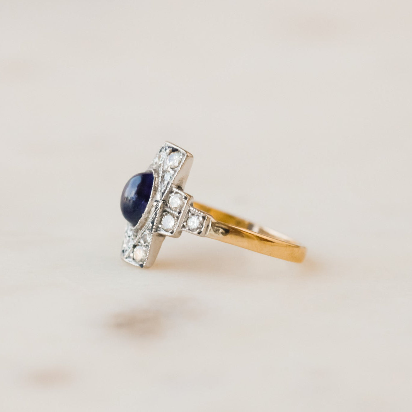 Edwardian Sapphire and Diamond Ring