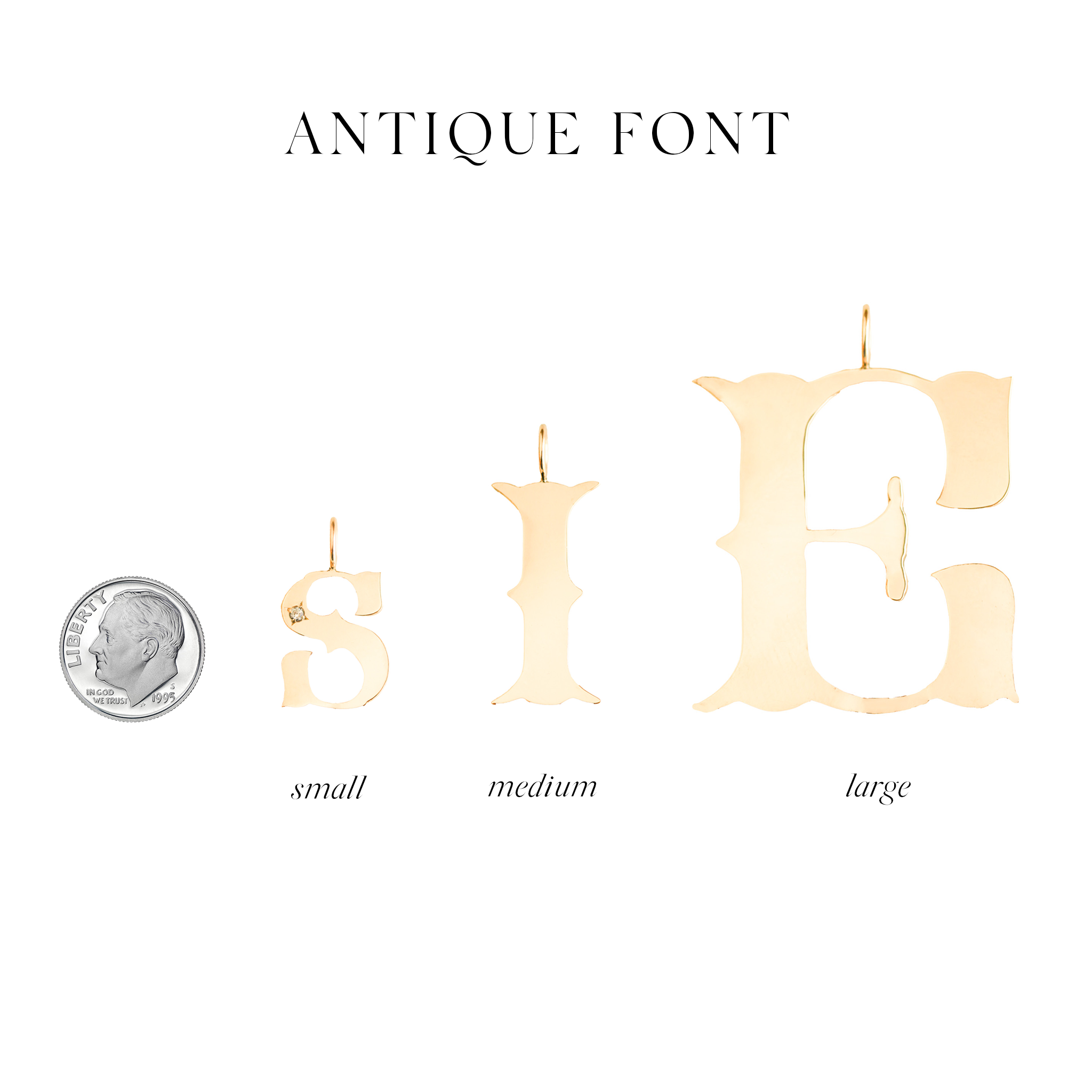 Antique Gold Letter Charms