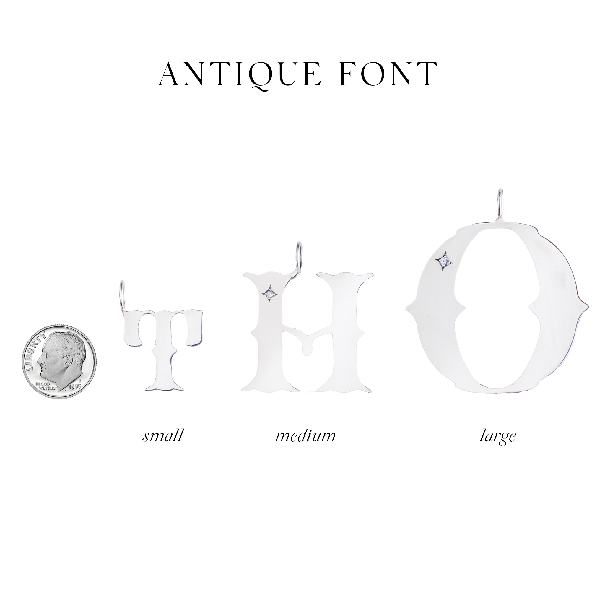 Antique Sterling Silver Letter Charms