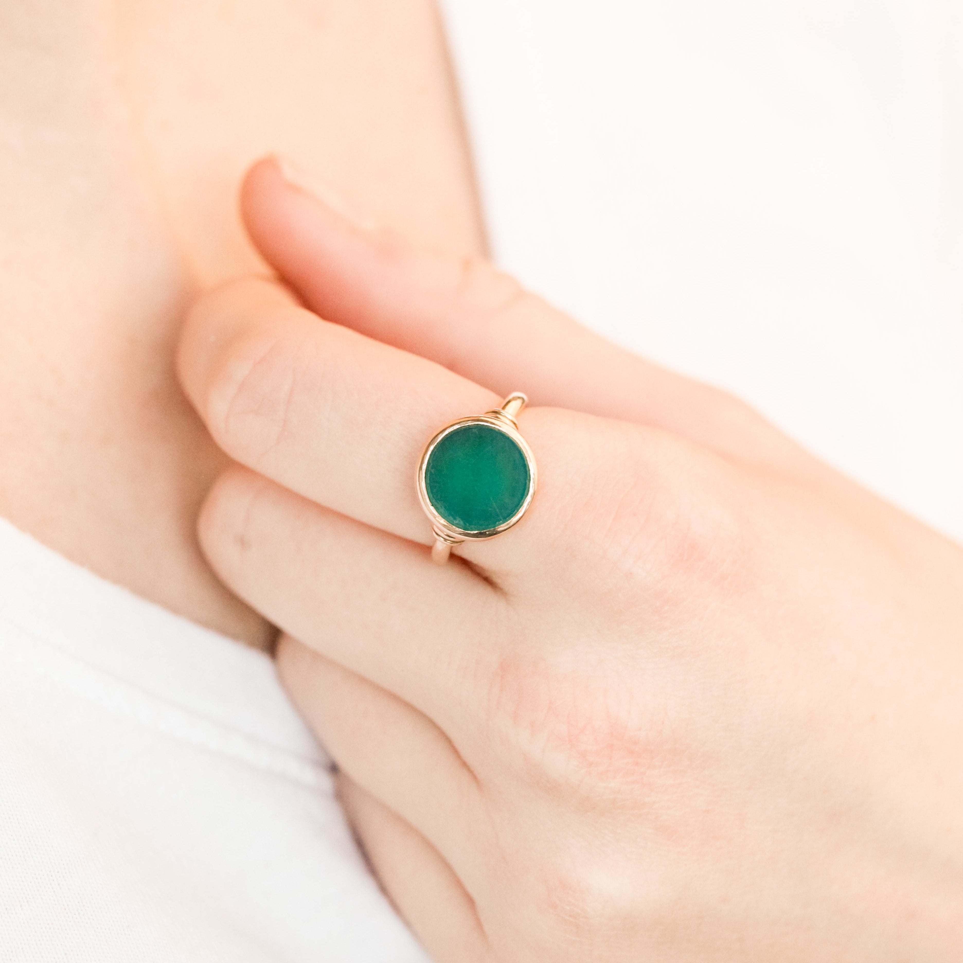 Green Chrysoprase Ring