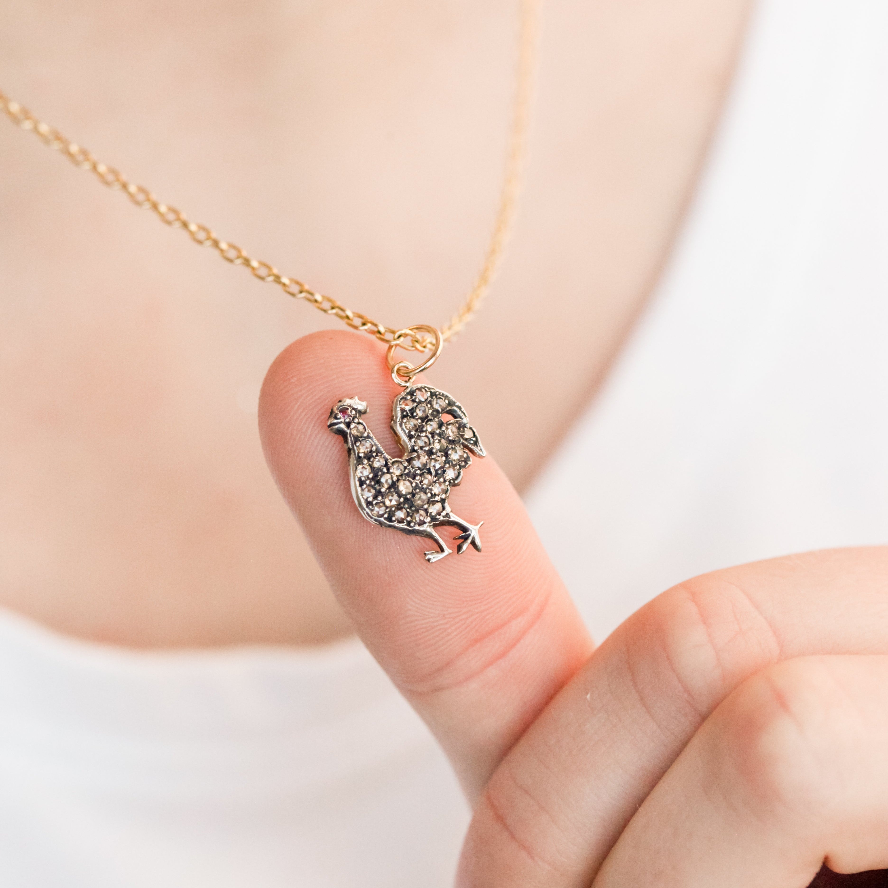 Diamond Rooster Pendant