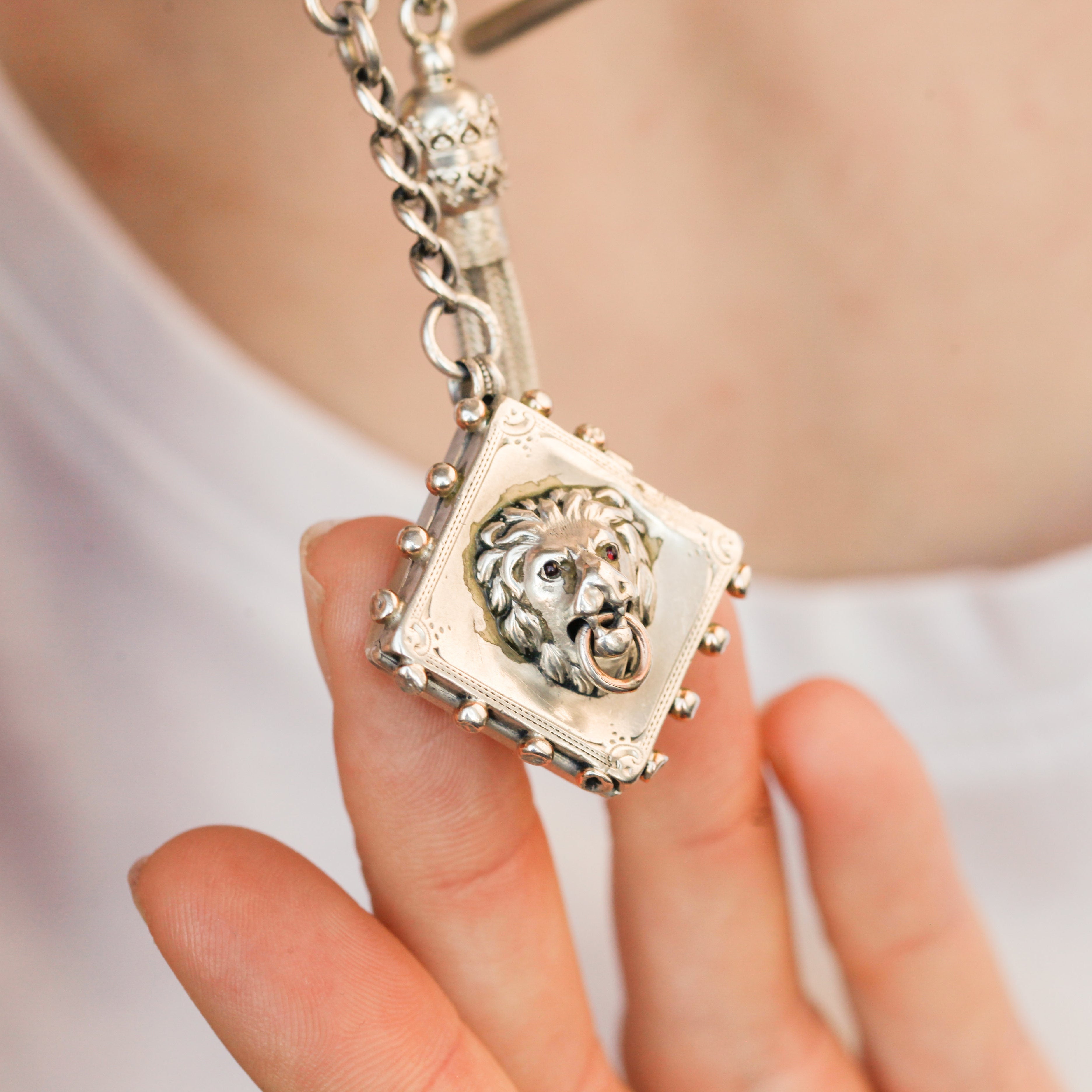 Victorian Lion Locket + Toggle