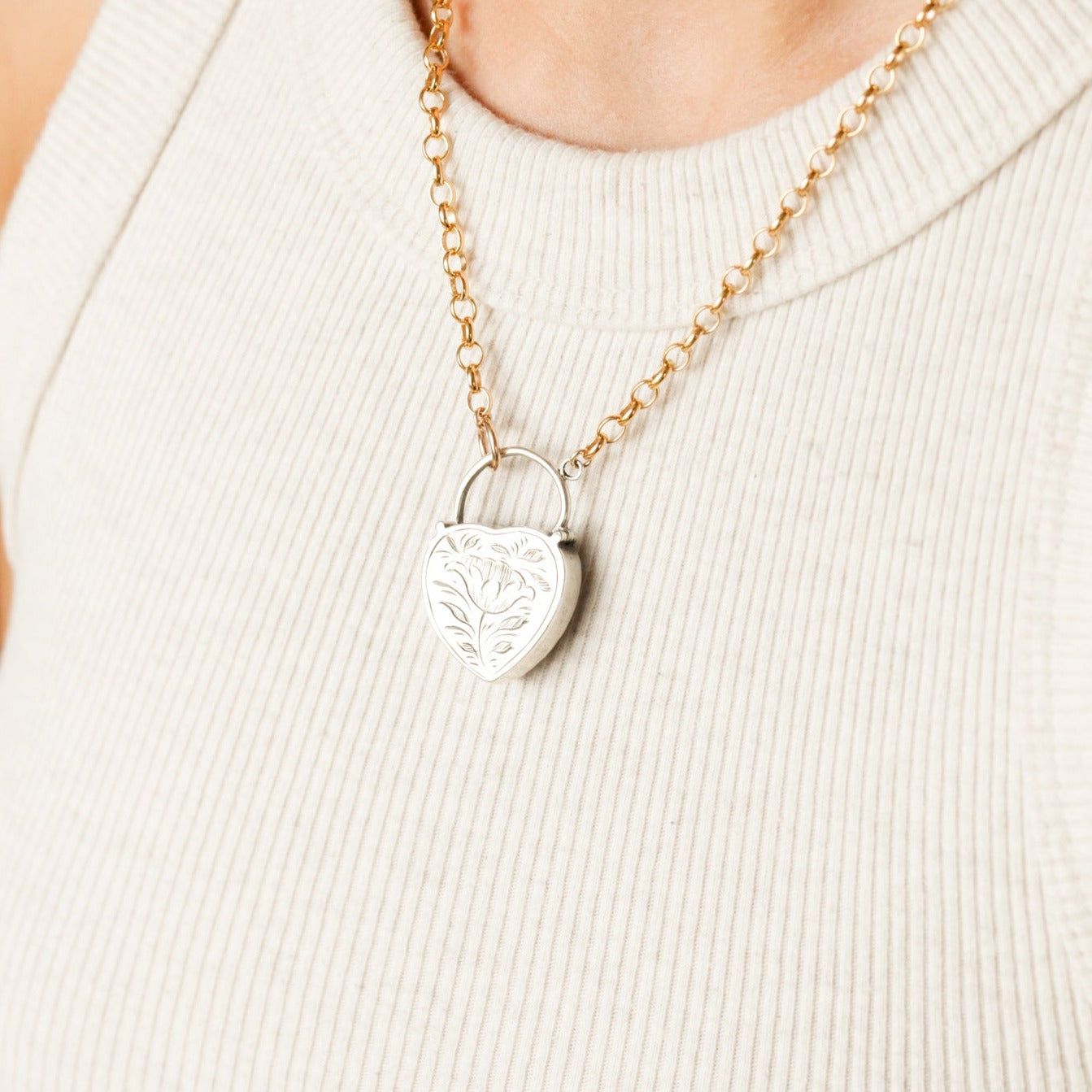 Agate Lover's Lock Necklace