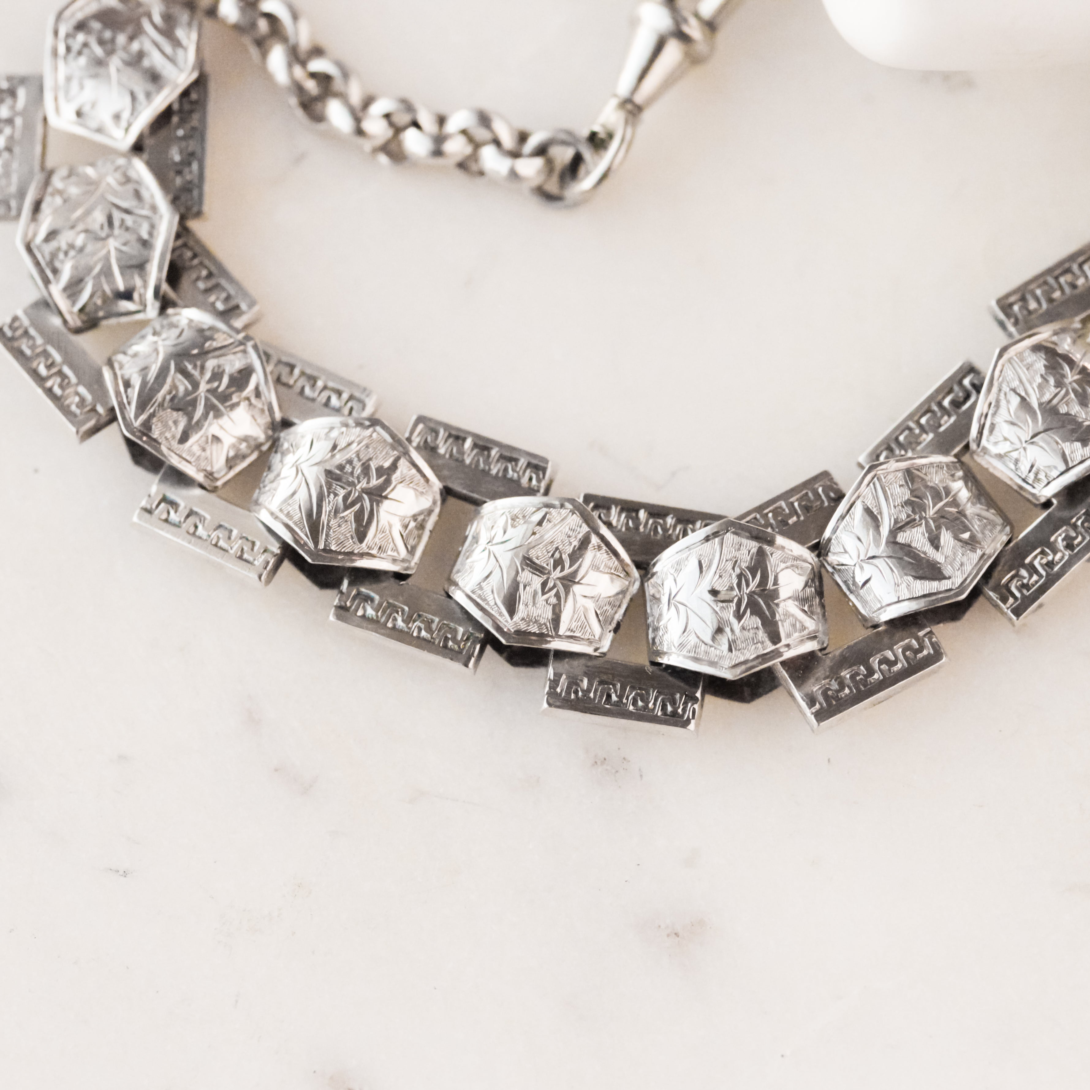 Lila Floral Link Necklace