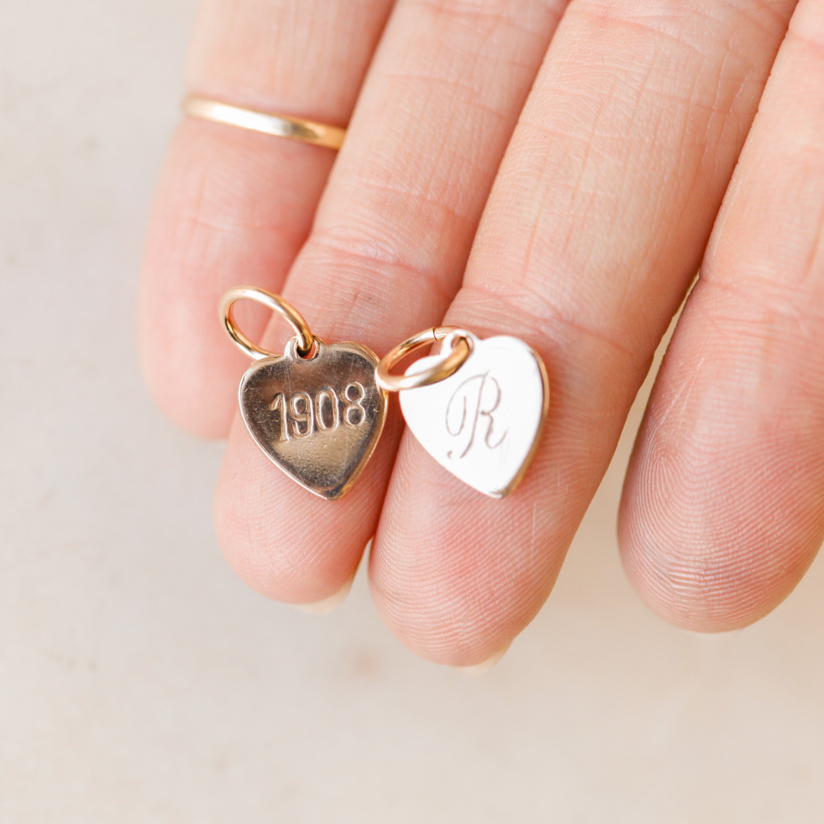 Heart Initial Charms