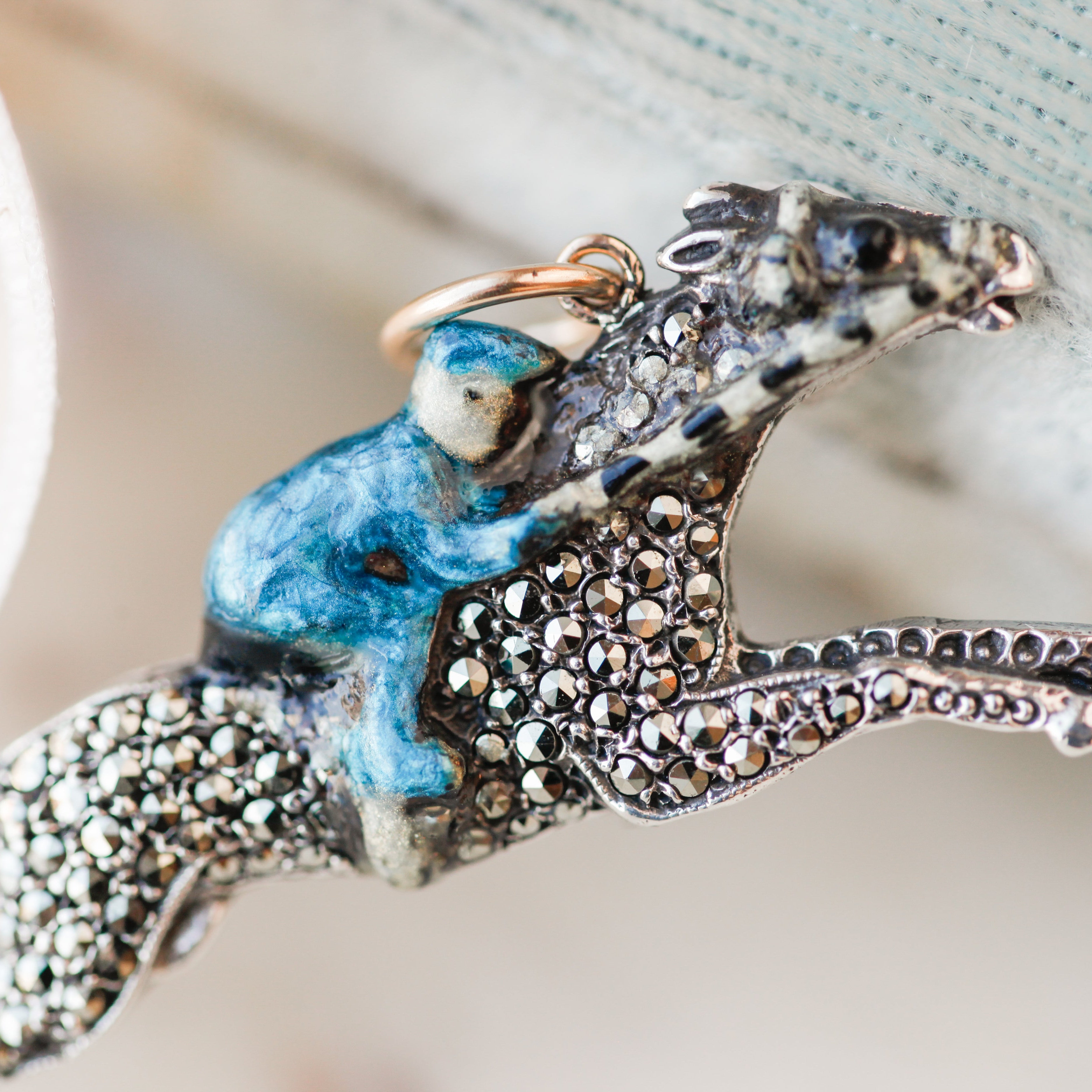 Enameled Horse and Jockey Charm