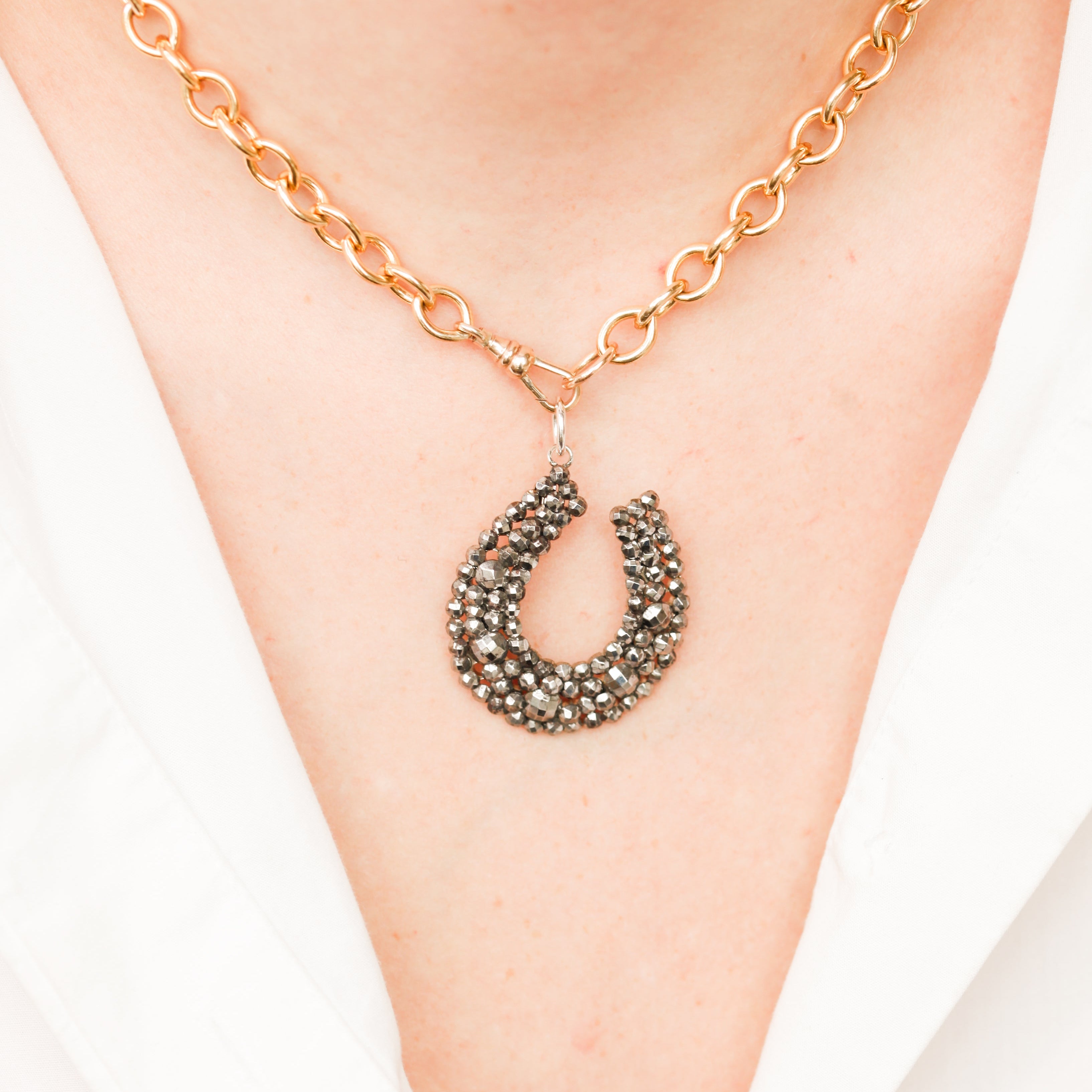 French Steel Horseshoe Pendant