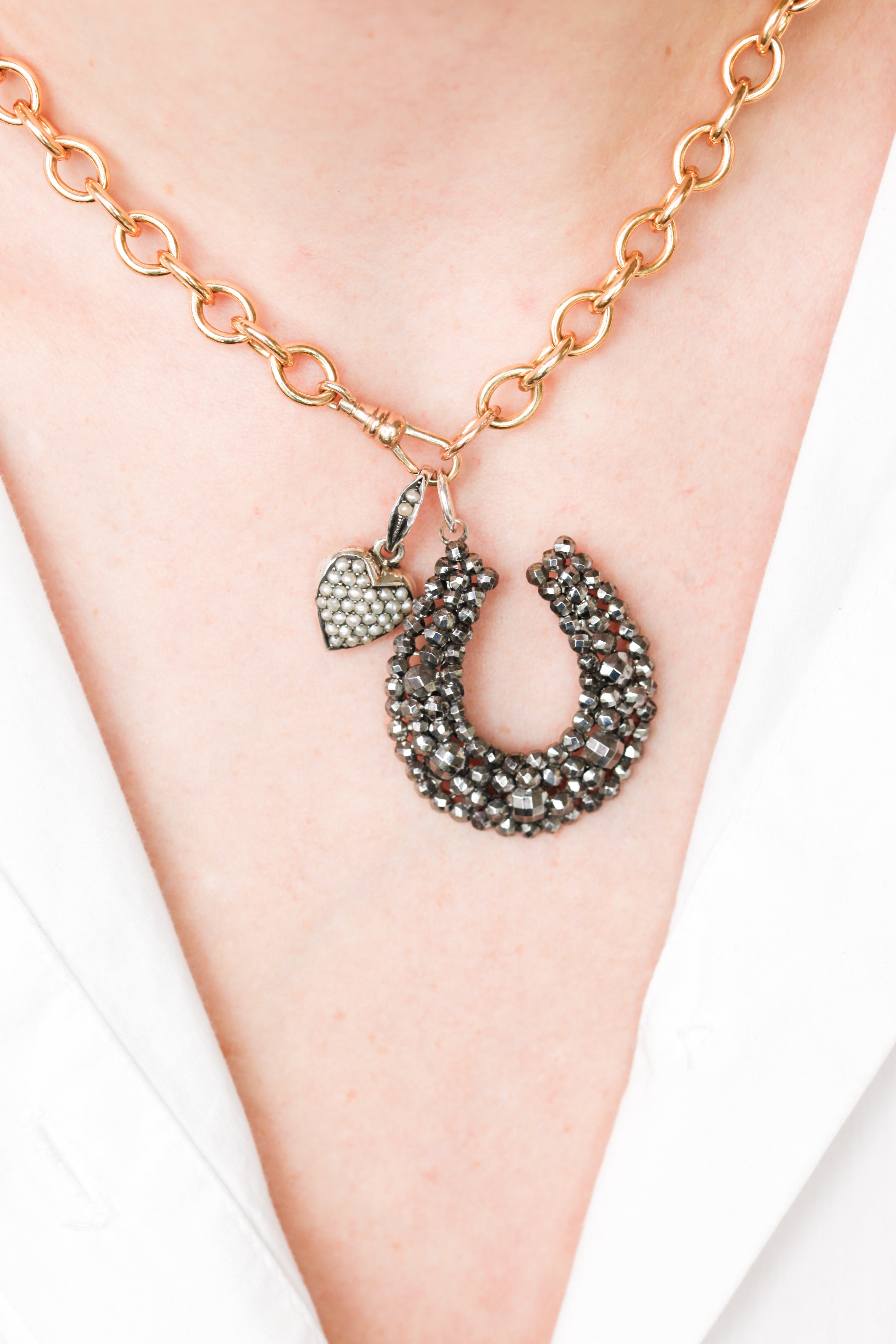 French Steel Horseshoe Pendant