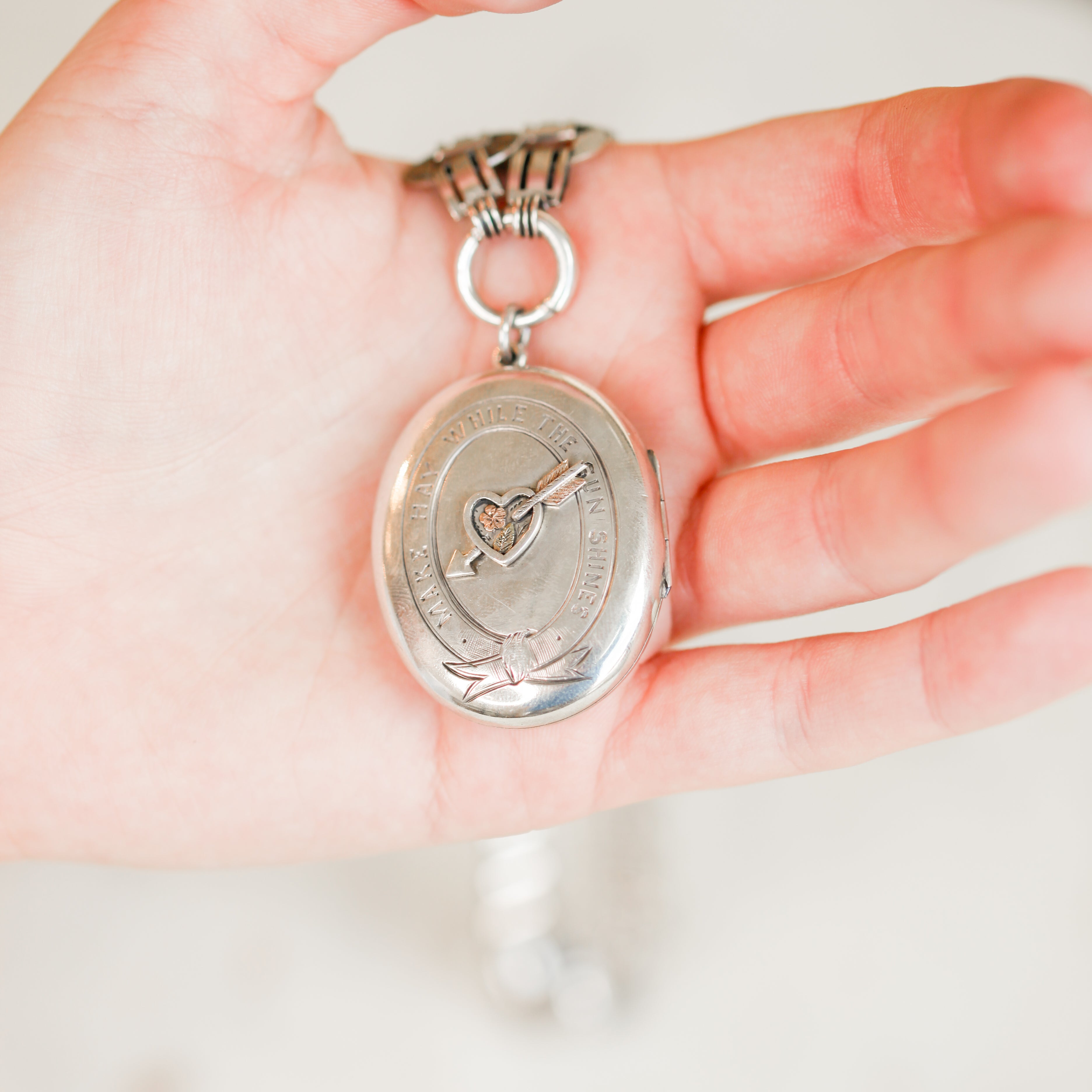 "Make Hay While The Sun Shines" Locket + Necklace