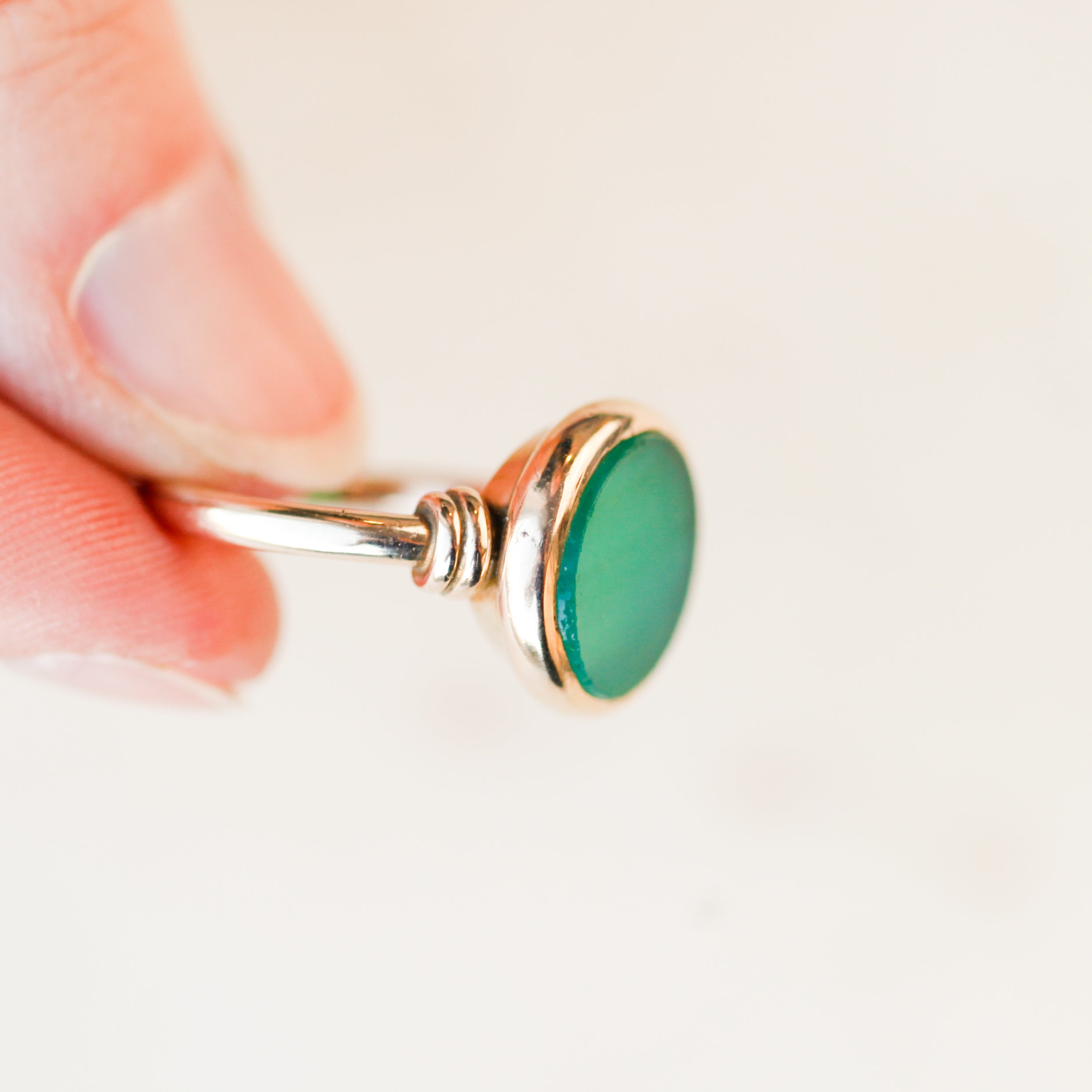 Green Chrysoprase Ring