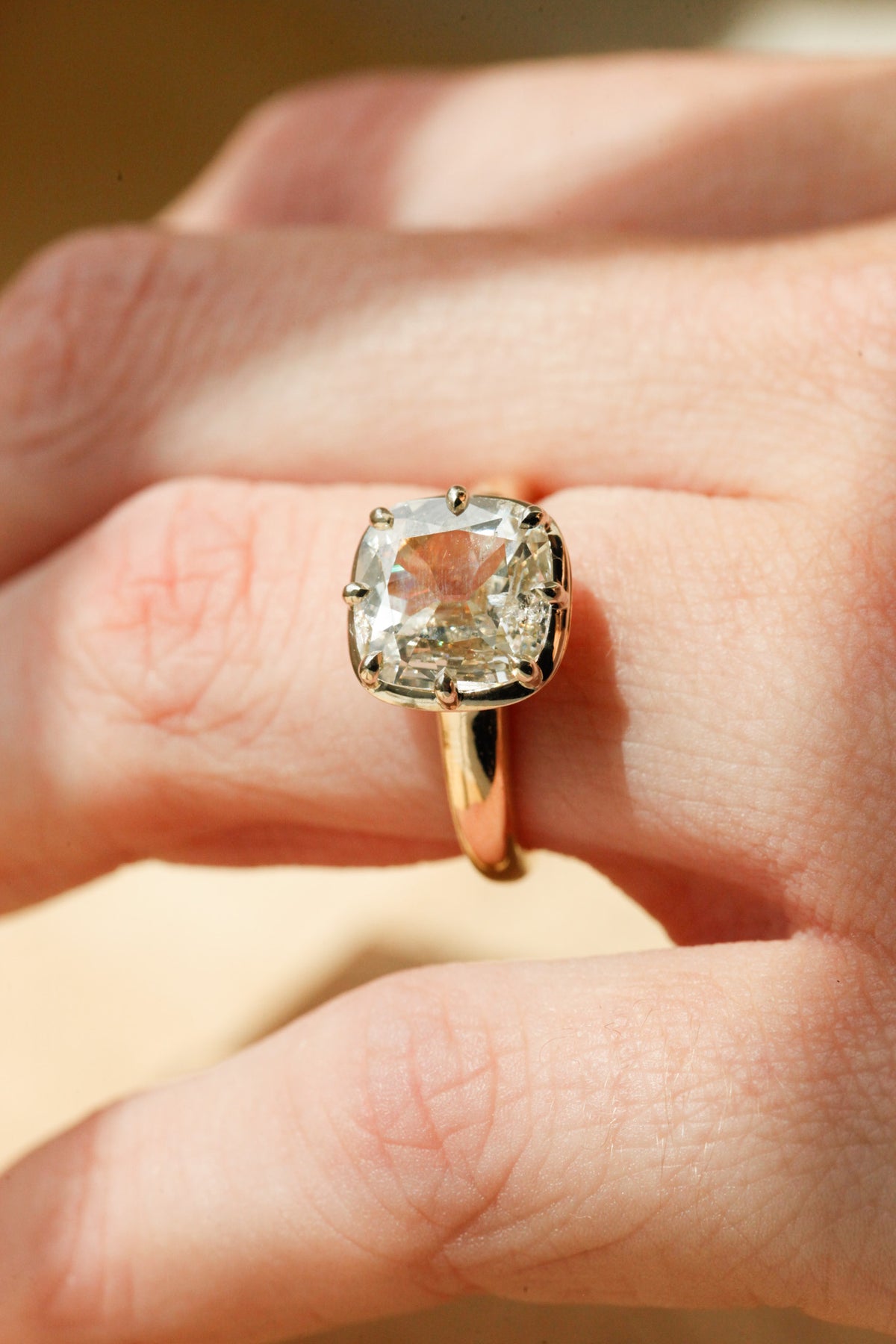 Antique Cushion Diamond in Georgette Setting