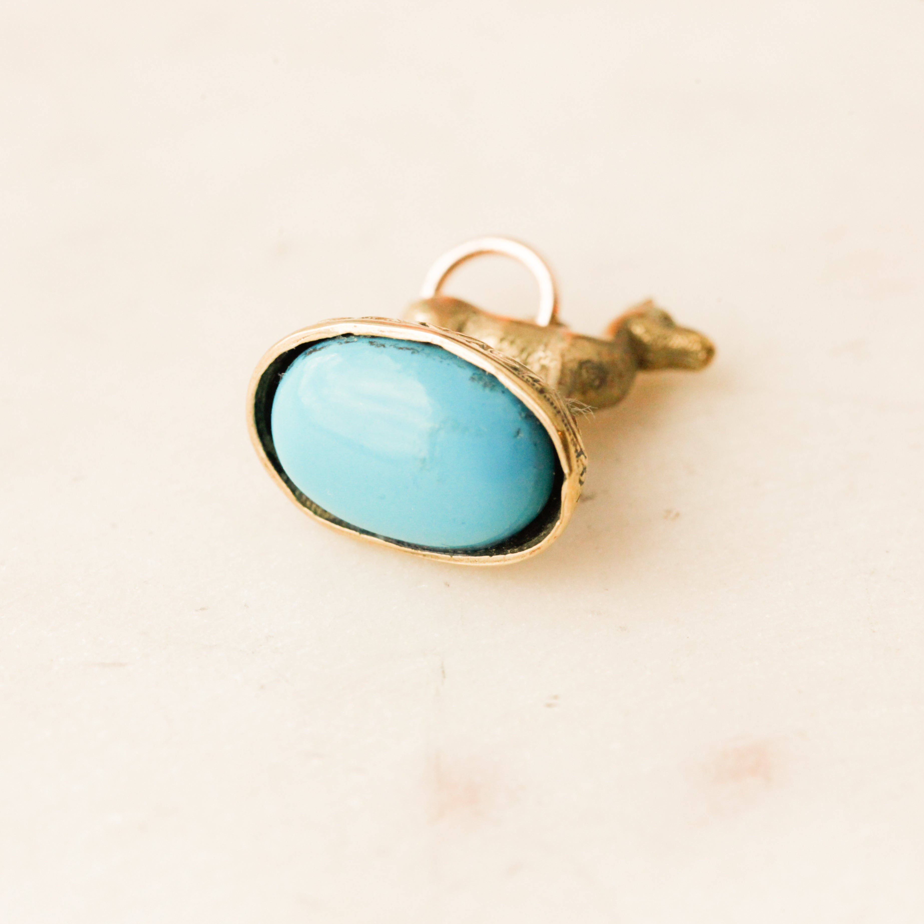 Victorian Deer Turquoise Charm