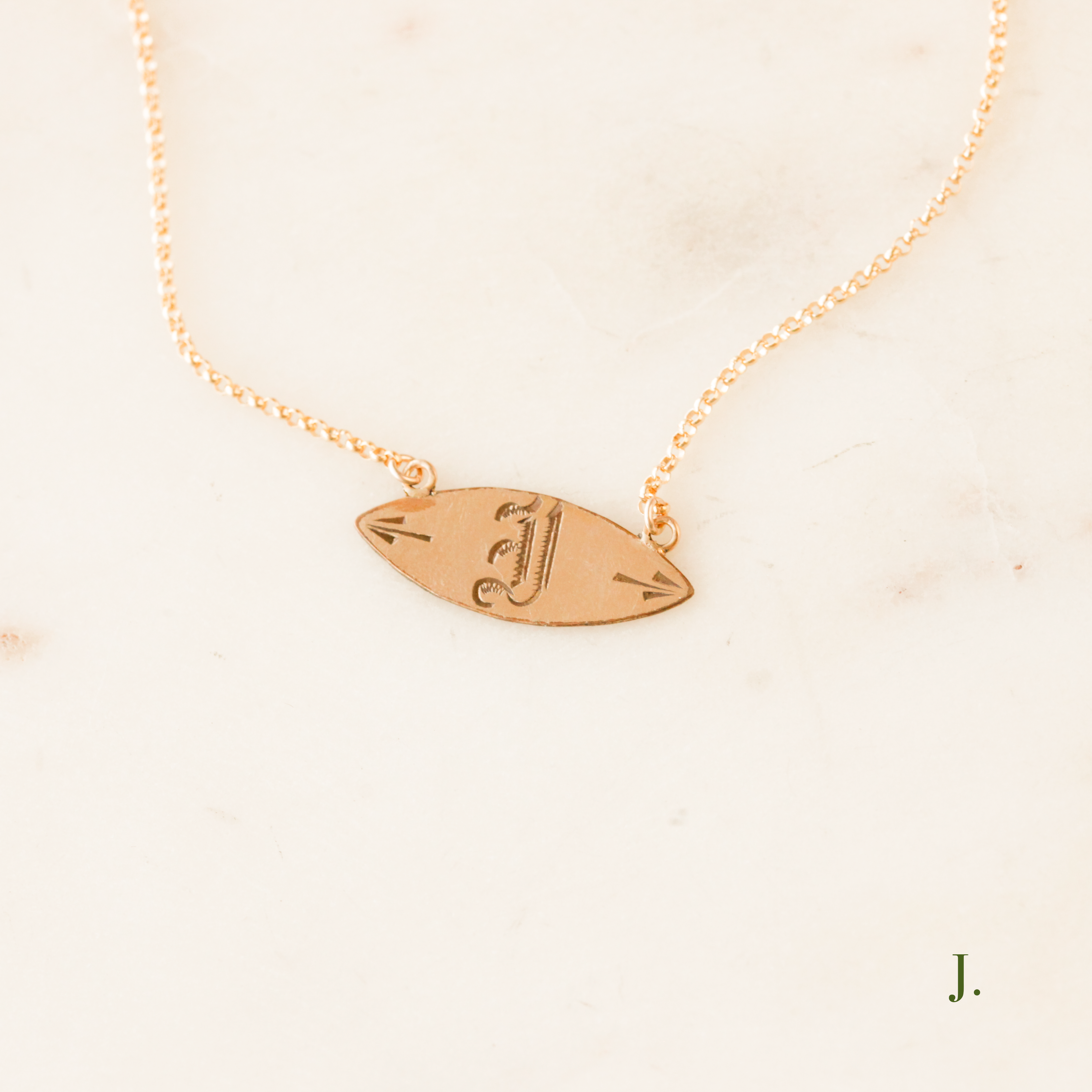 Victorian Engraved Initial Pendants