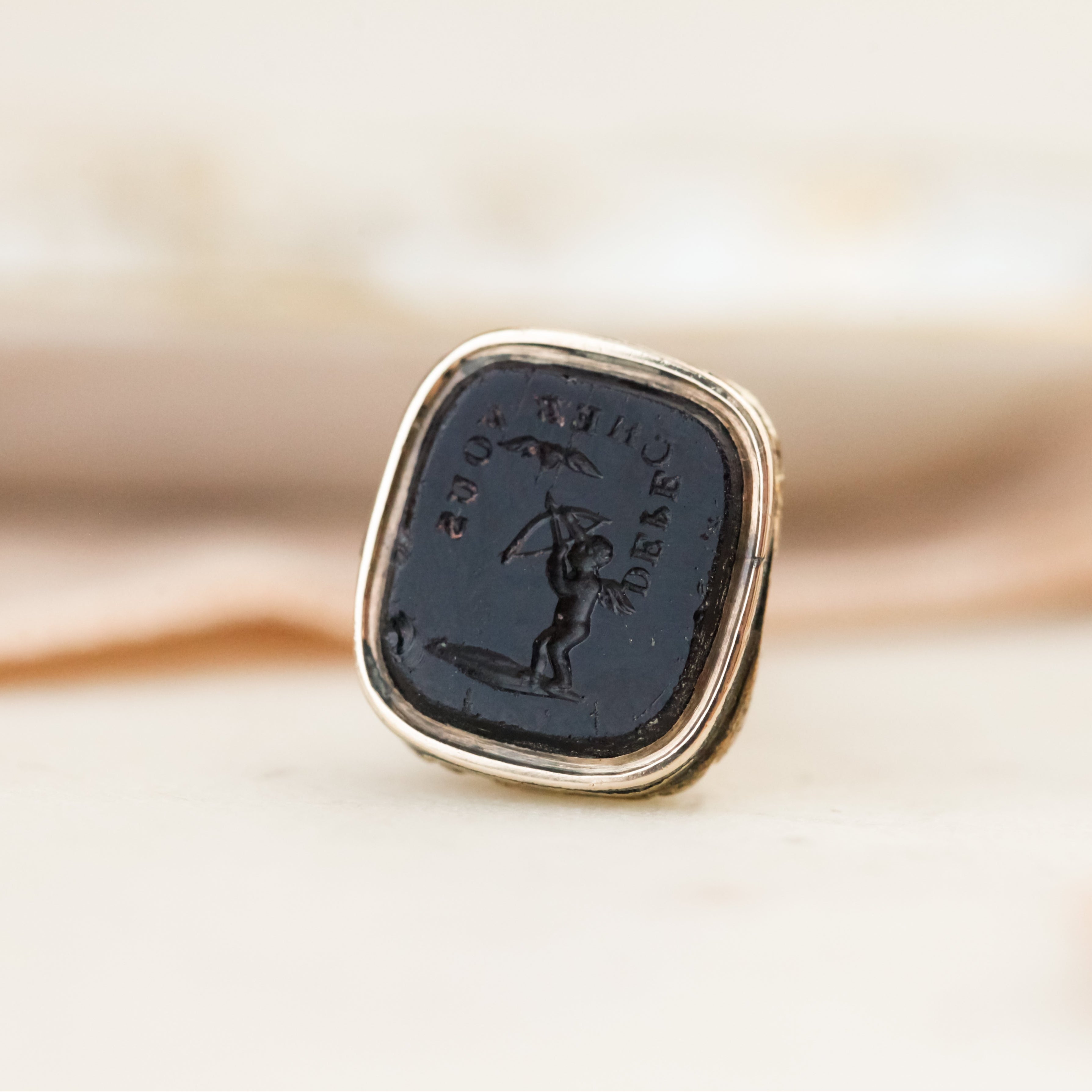 Original "Love, Make Haste" Cupid Intaglio Fob