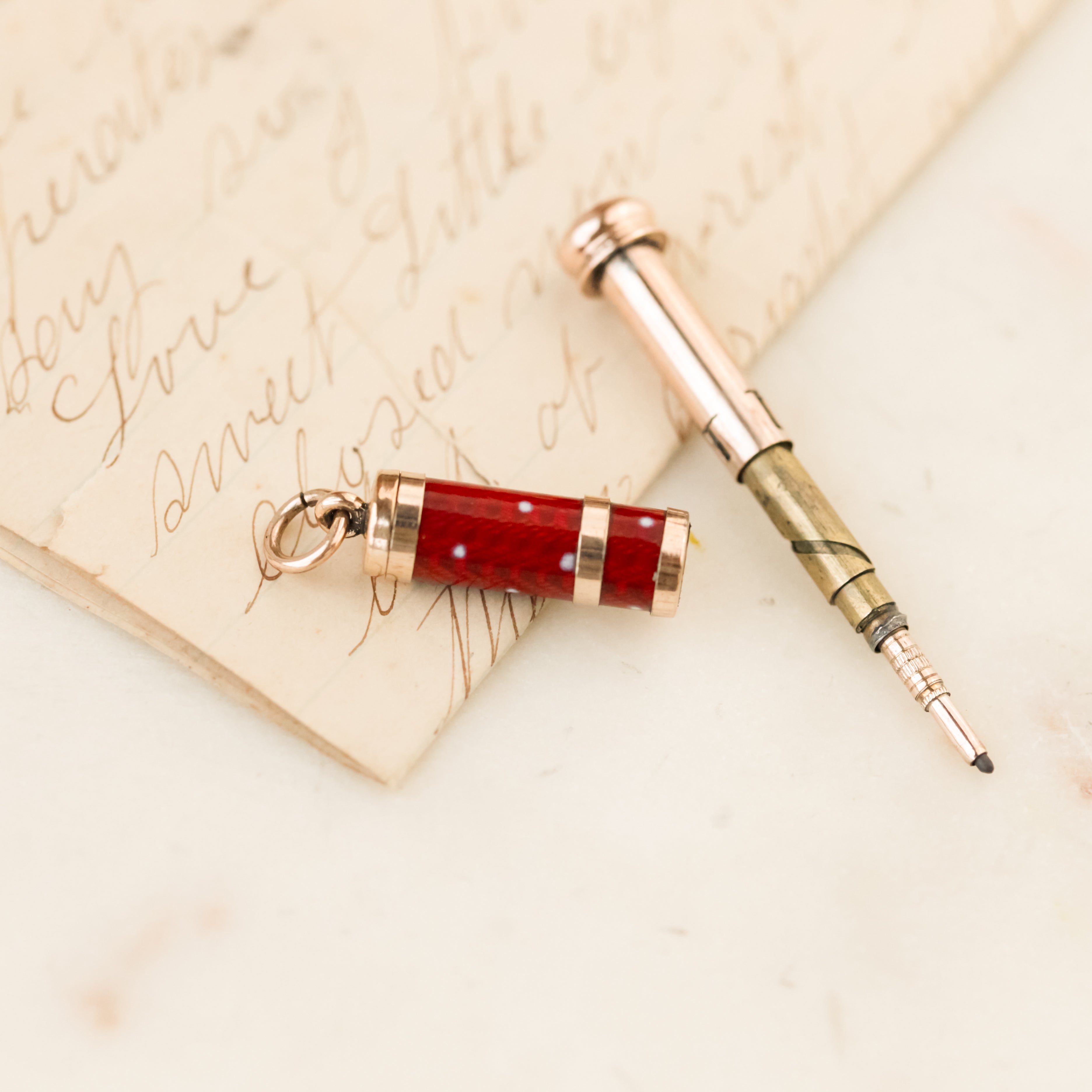 Victorian Enameled Pencil Pendant