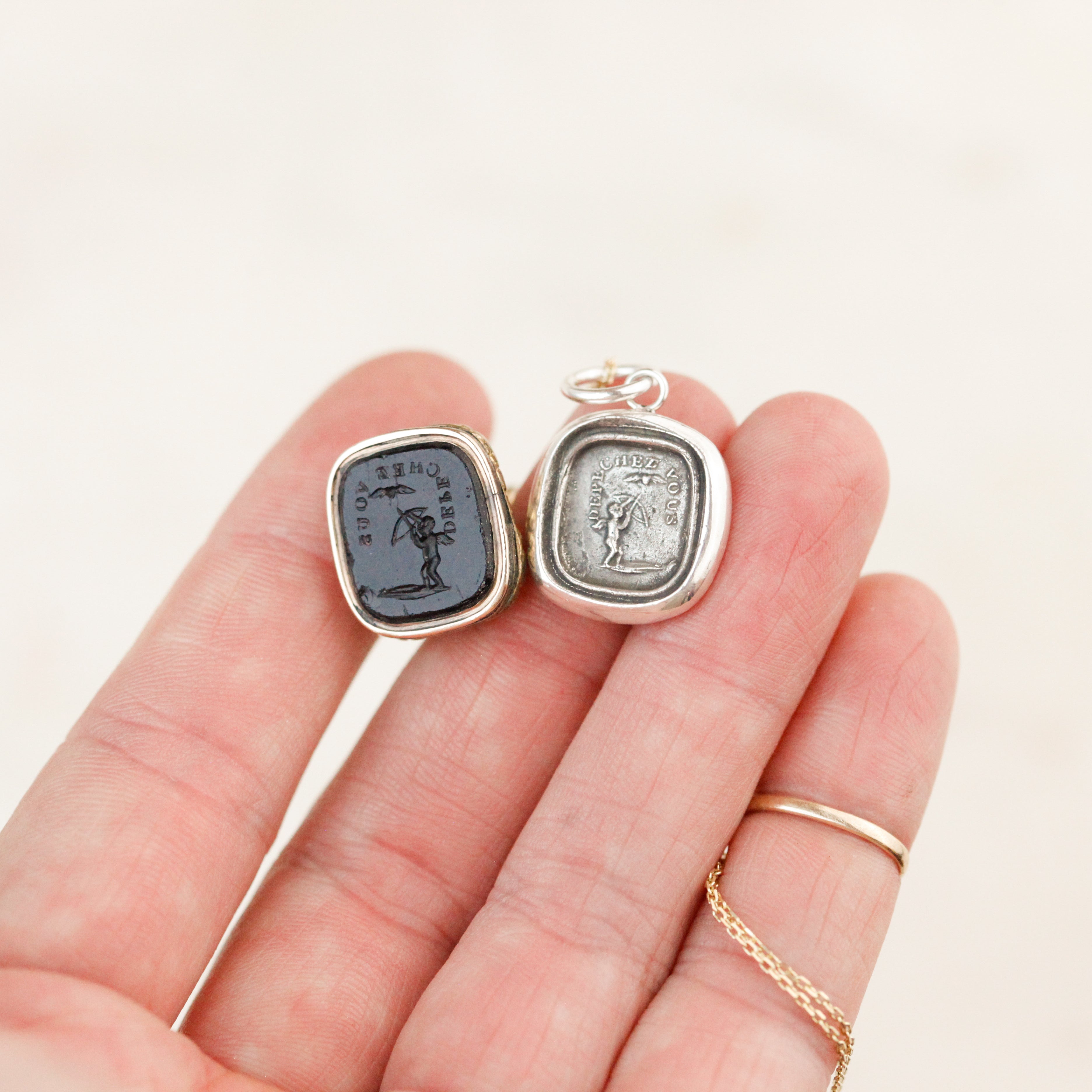 "Love, Make Haste" Cupid Silver Charm