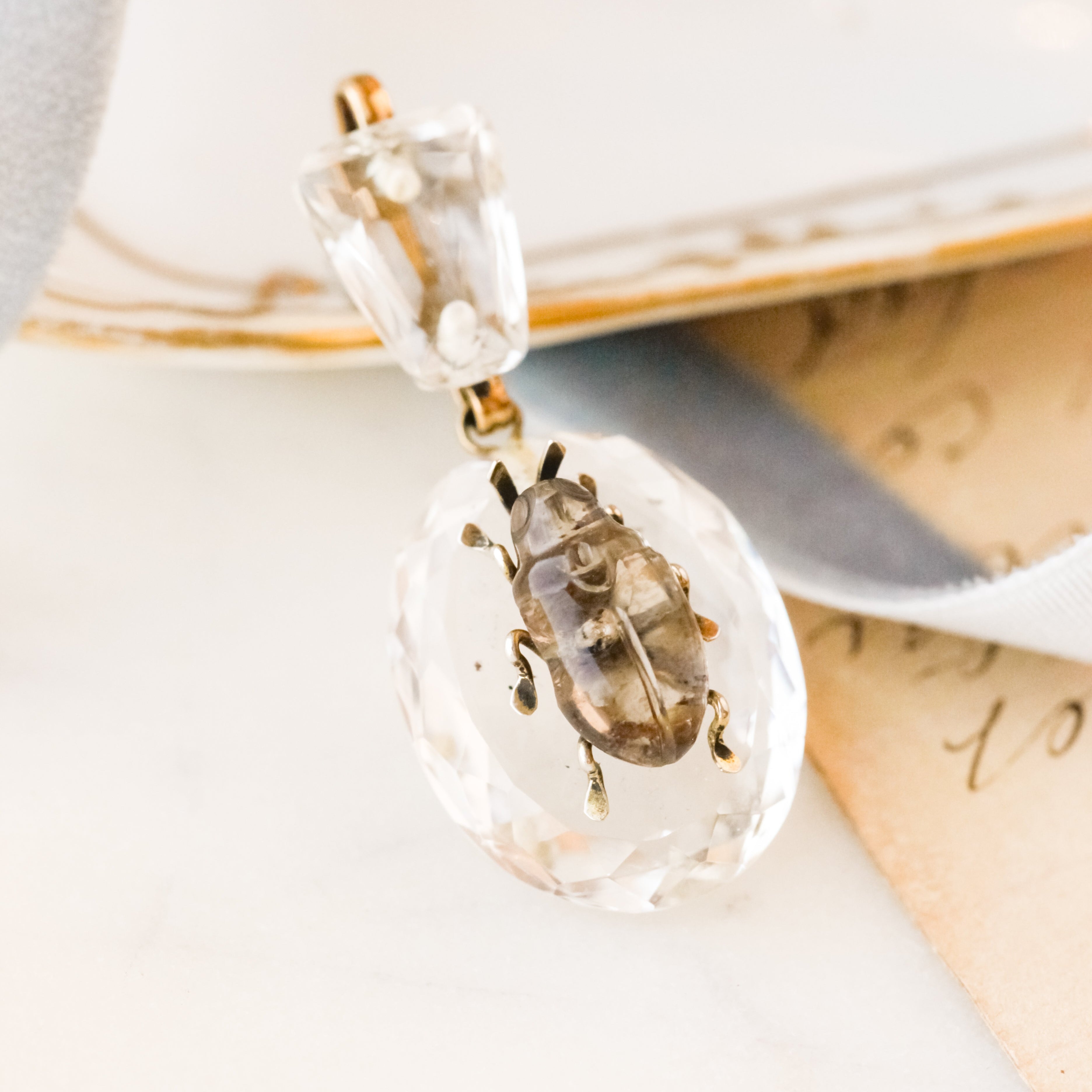 Albie Carved Crystal Beetle