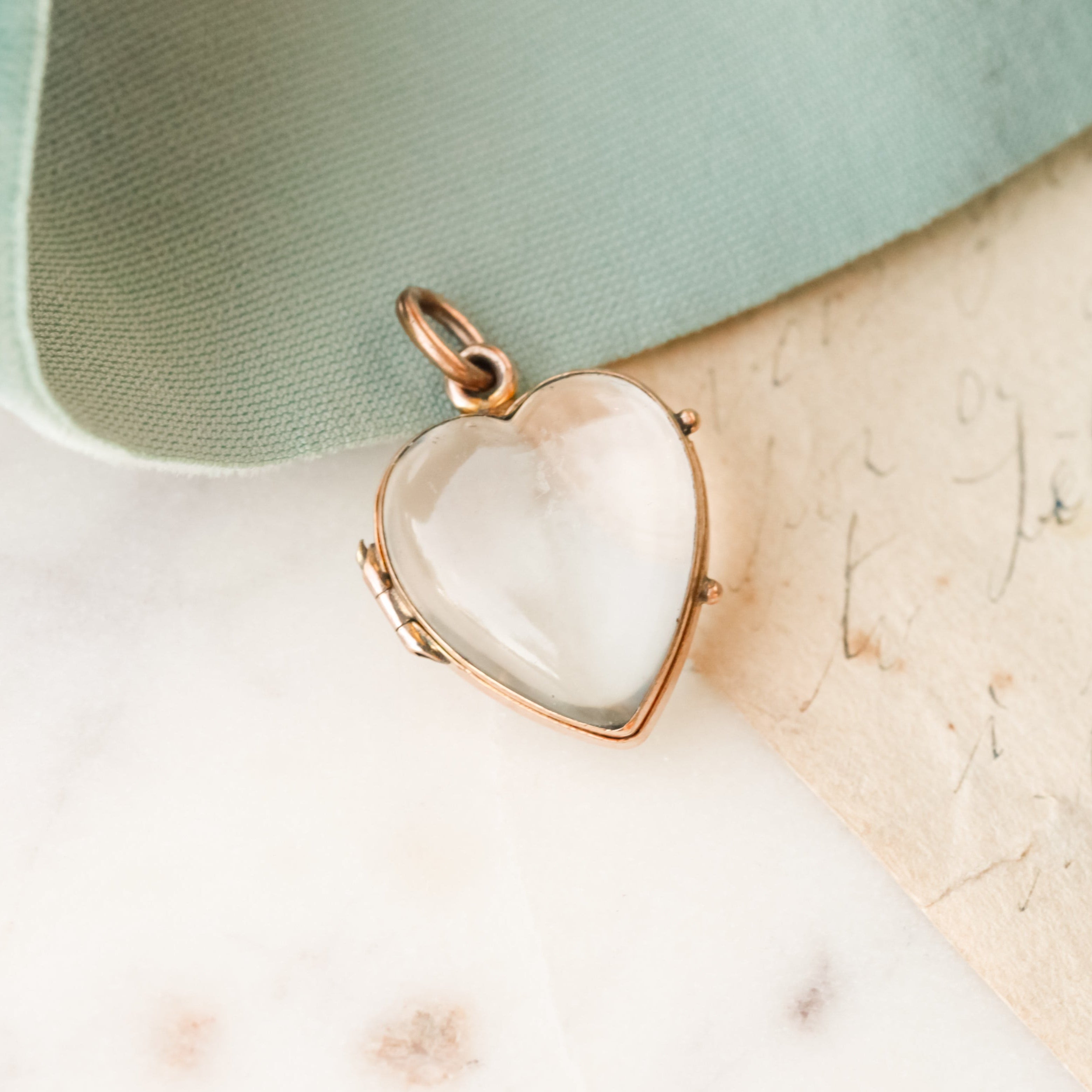 Lover's Rock Crystal Heart Locket