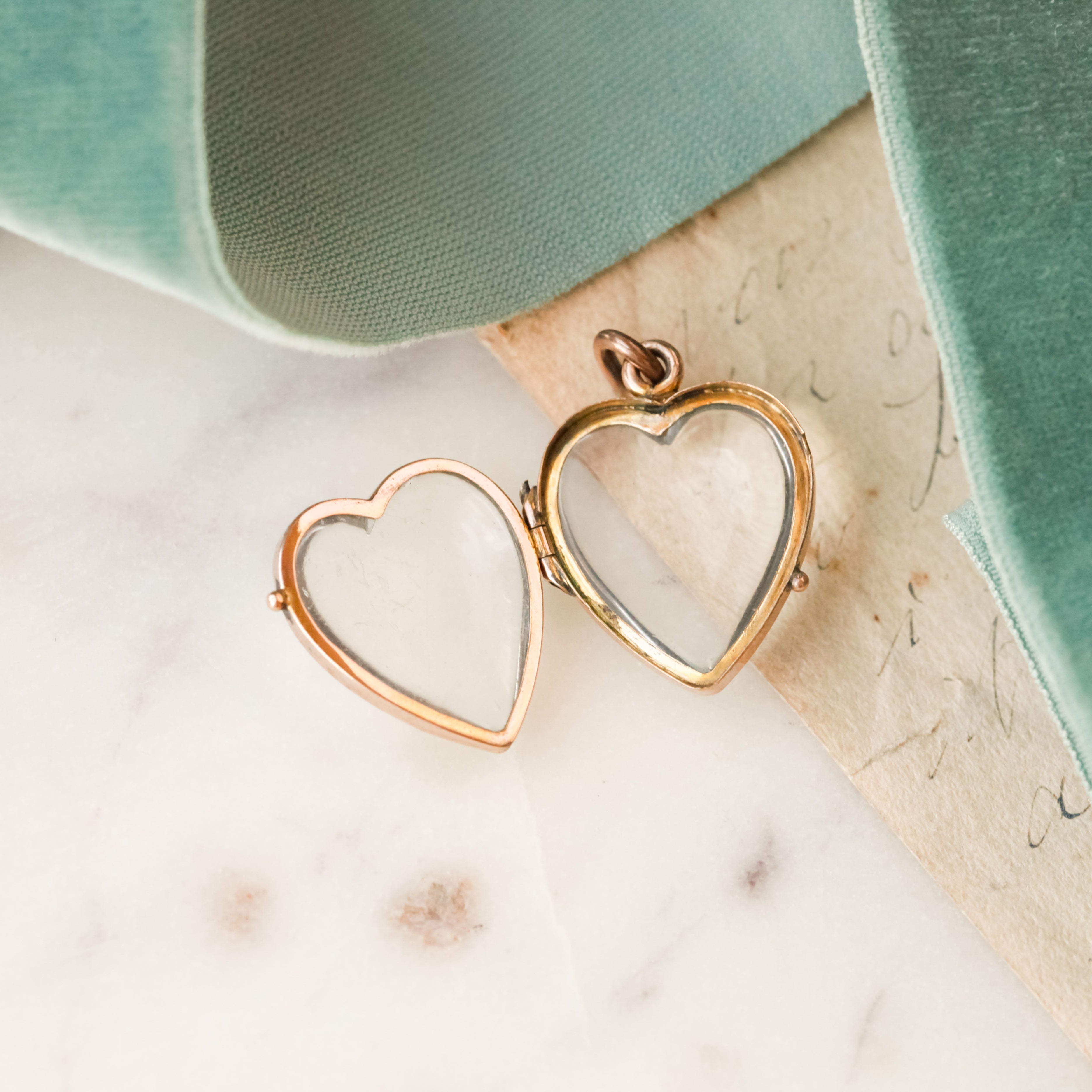Lover's Rock Crystal Heart Locket