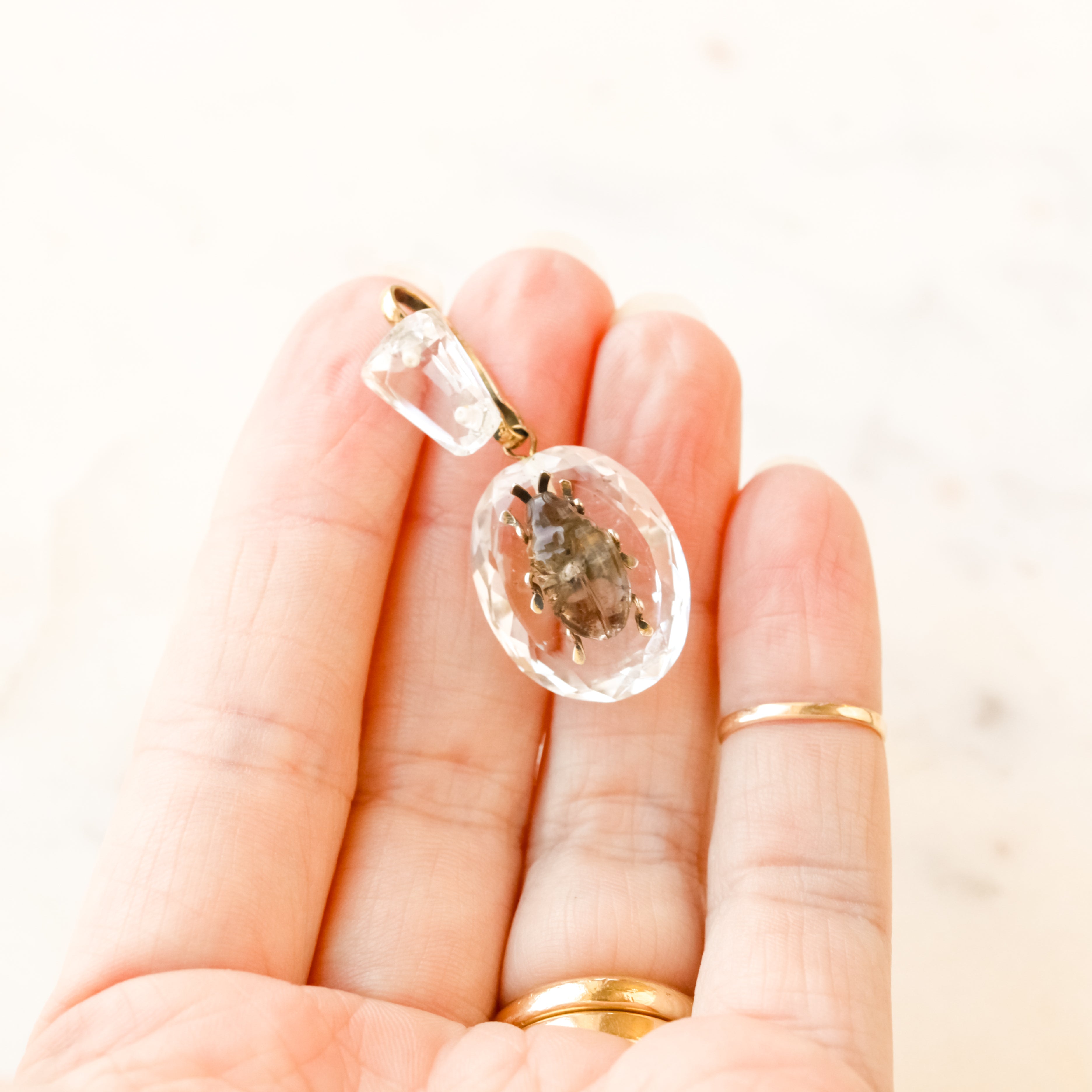 Albie Carved Crystal Beetle
