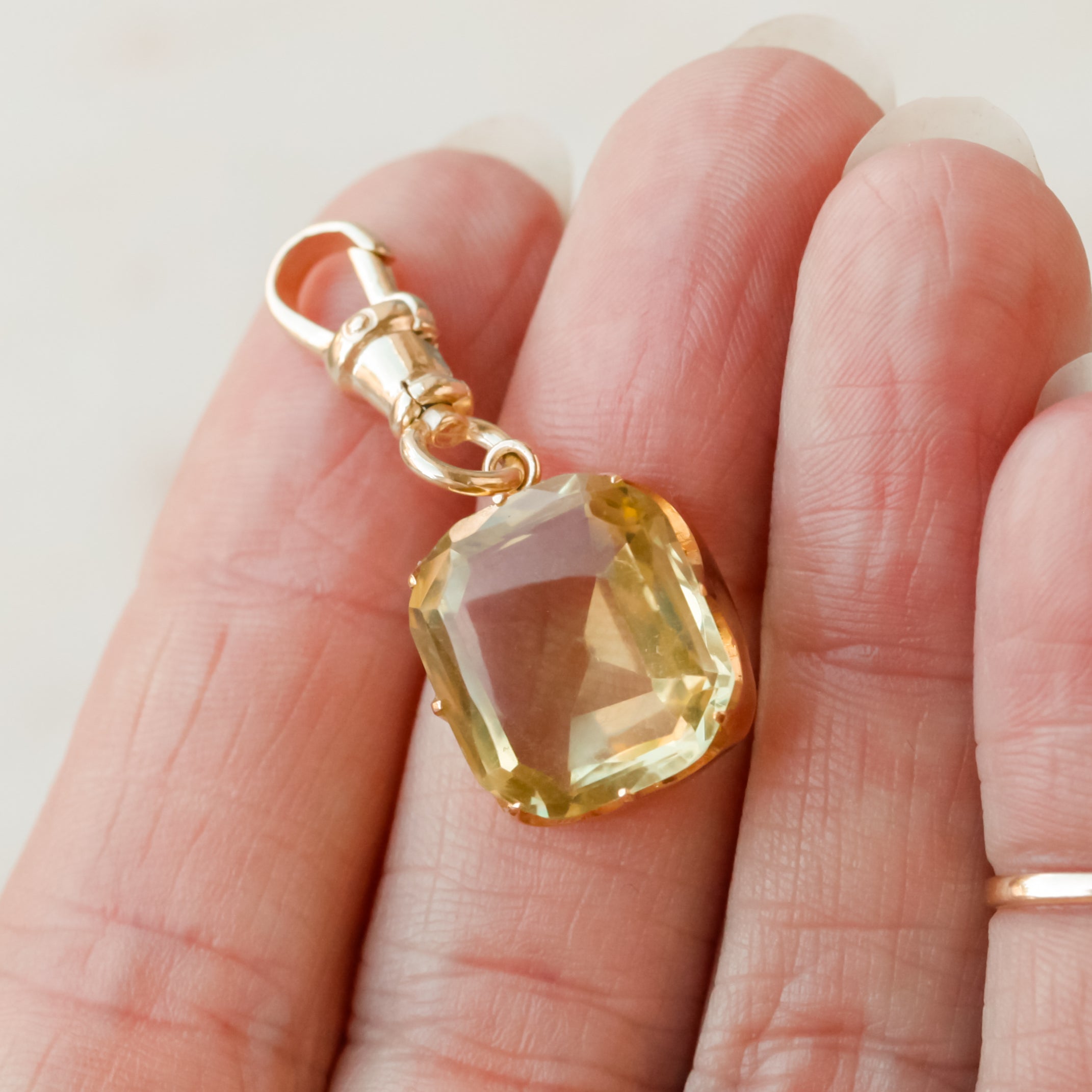 Georgian Old Cut Citrine Pendant