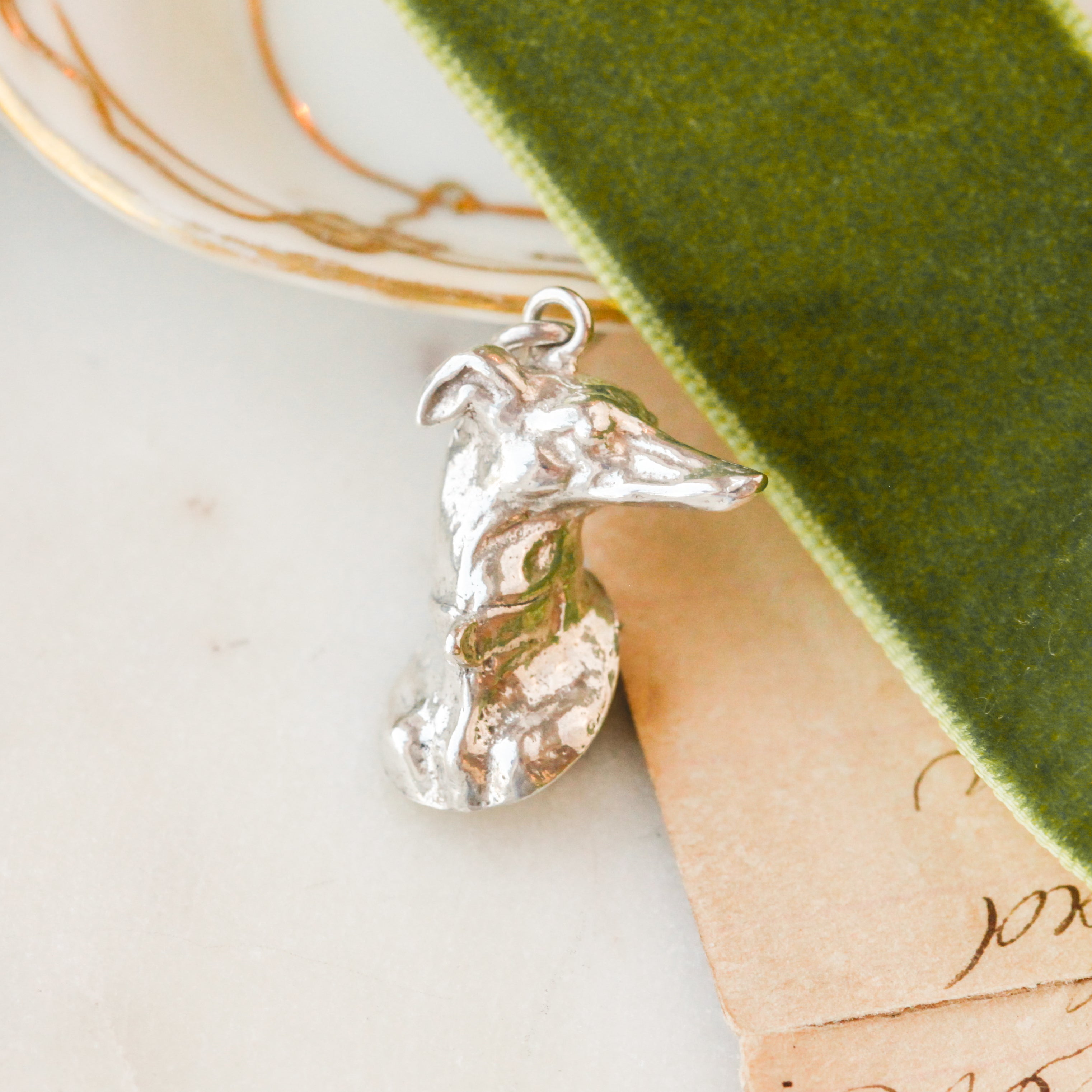 Sterling Whippet Charm