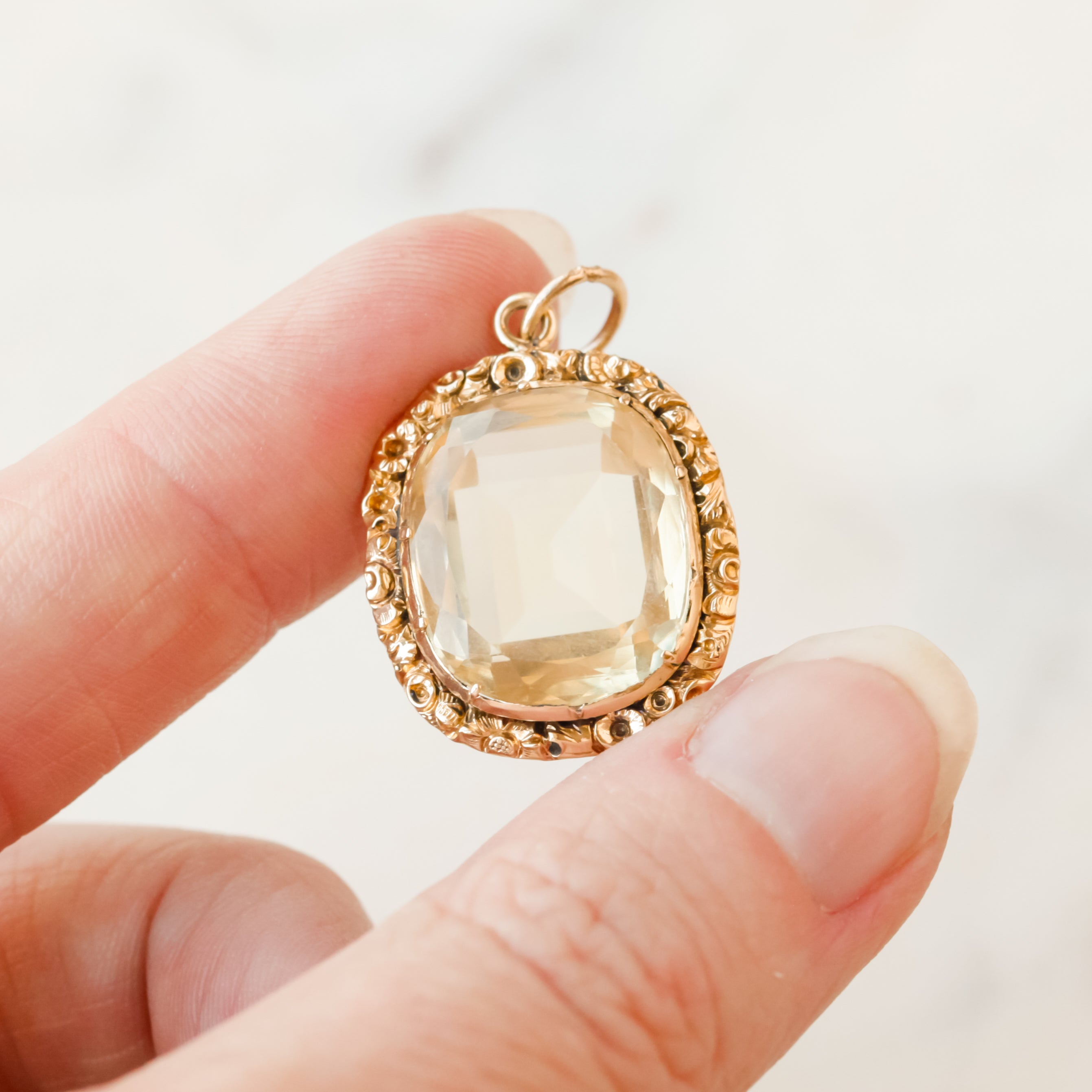 Felicity Citrine Floral Pendant
