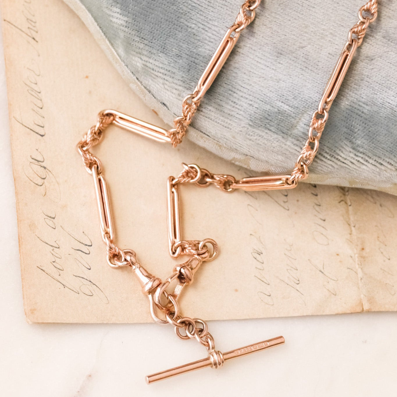 Solid 9k Lover's Knot Albert Chain