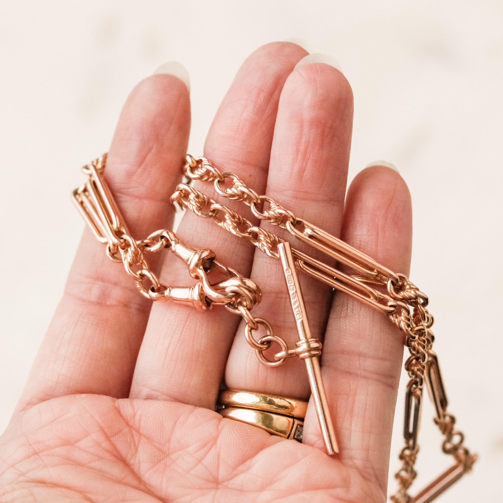 Solid 9k Lover's Knot Albert Chain