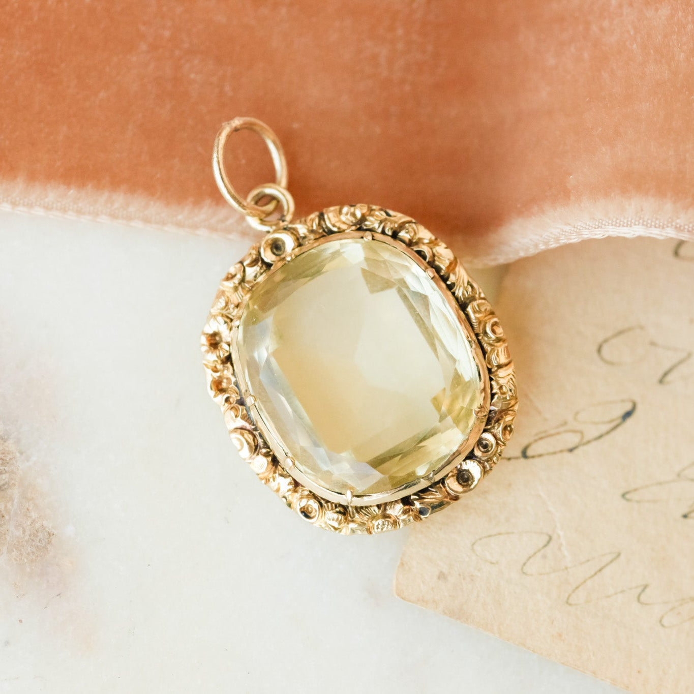 Felicity Citrine Floral Pendant