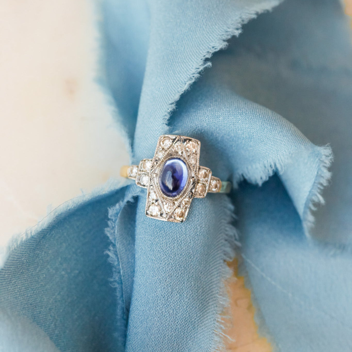 Edwardian Sapphire and Diamond Ring