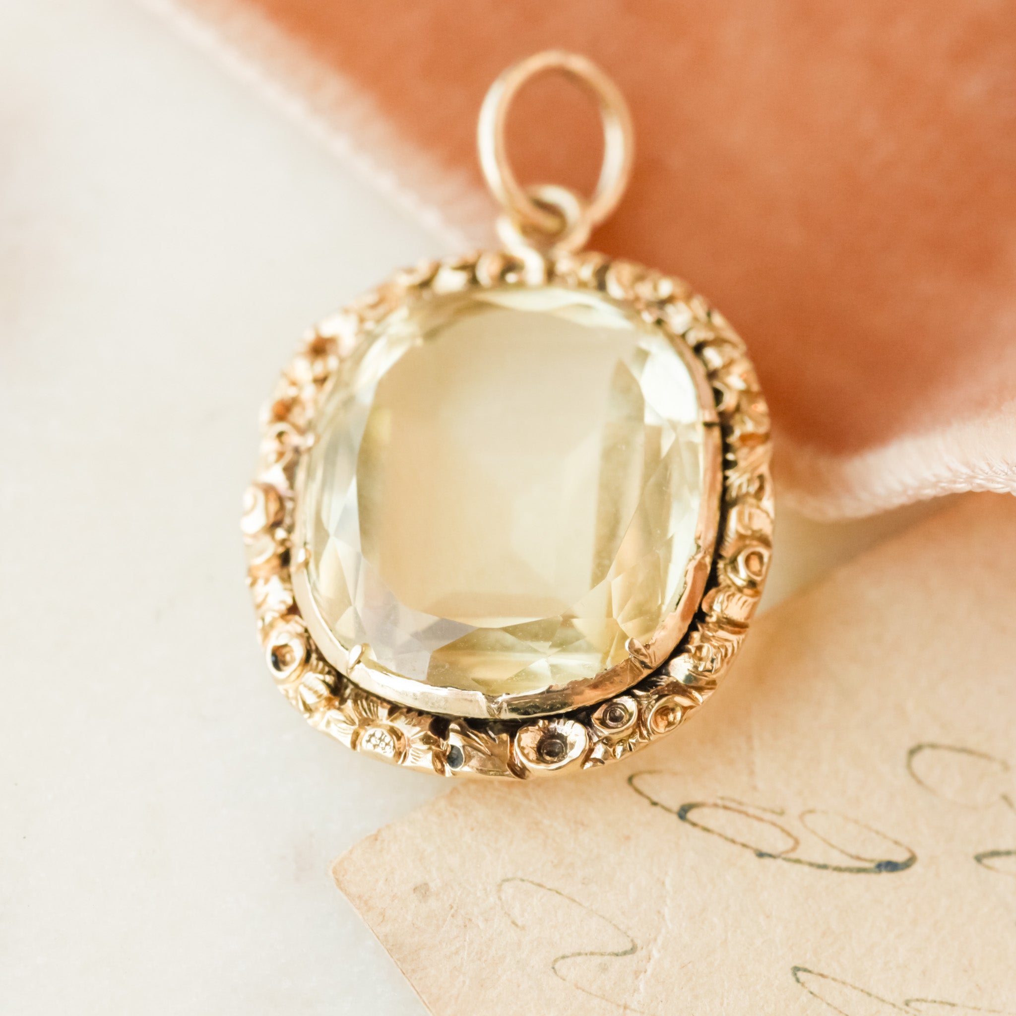 Felicity Citrine Floral Pendant