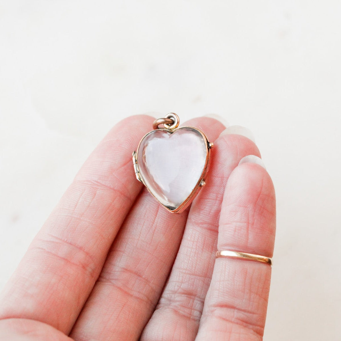 Lover's Rock Crystal Heart Locket