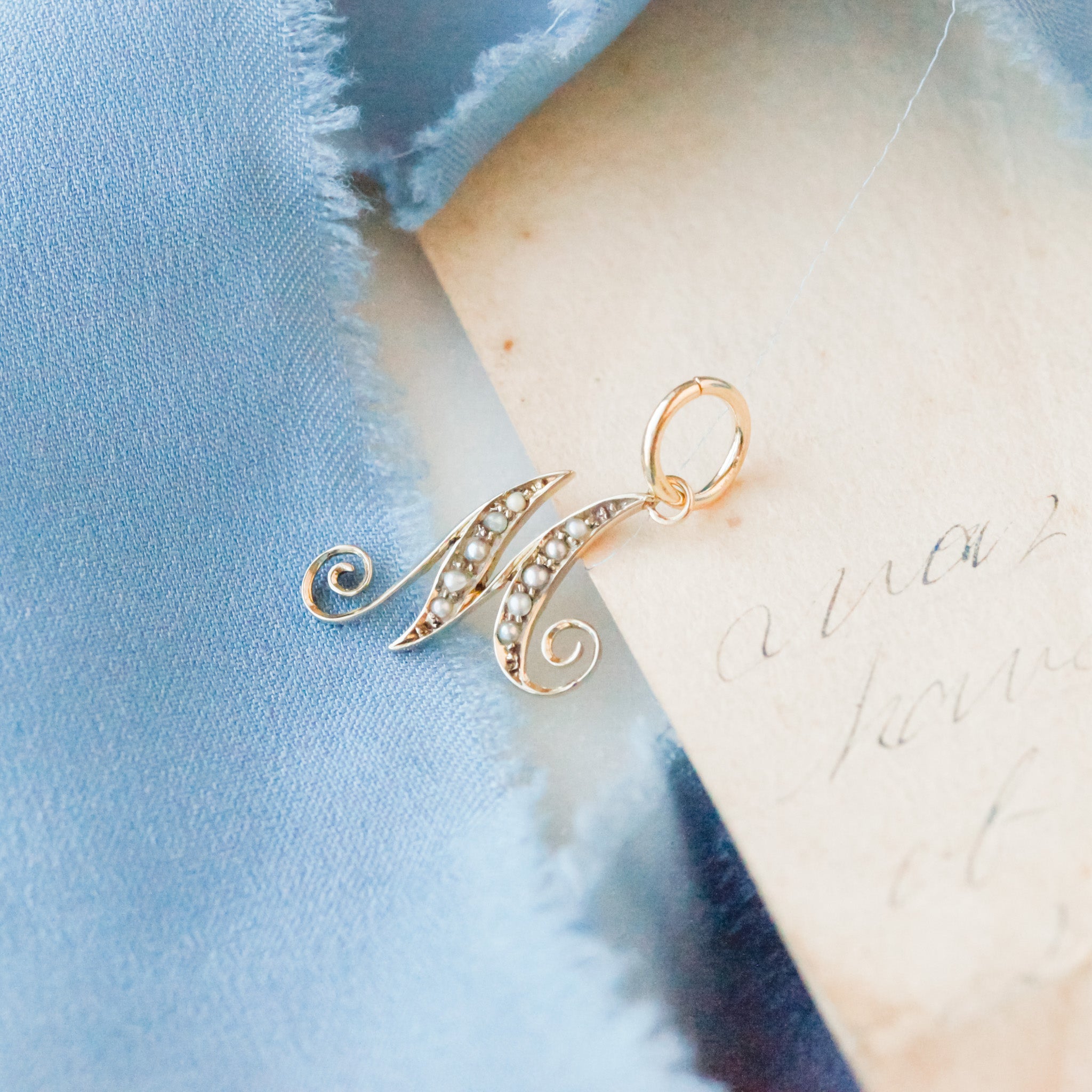 Victorian "M" Initial Charm