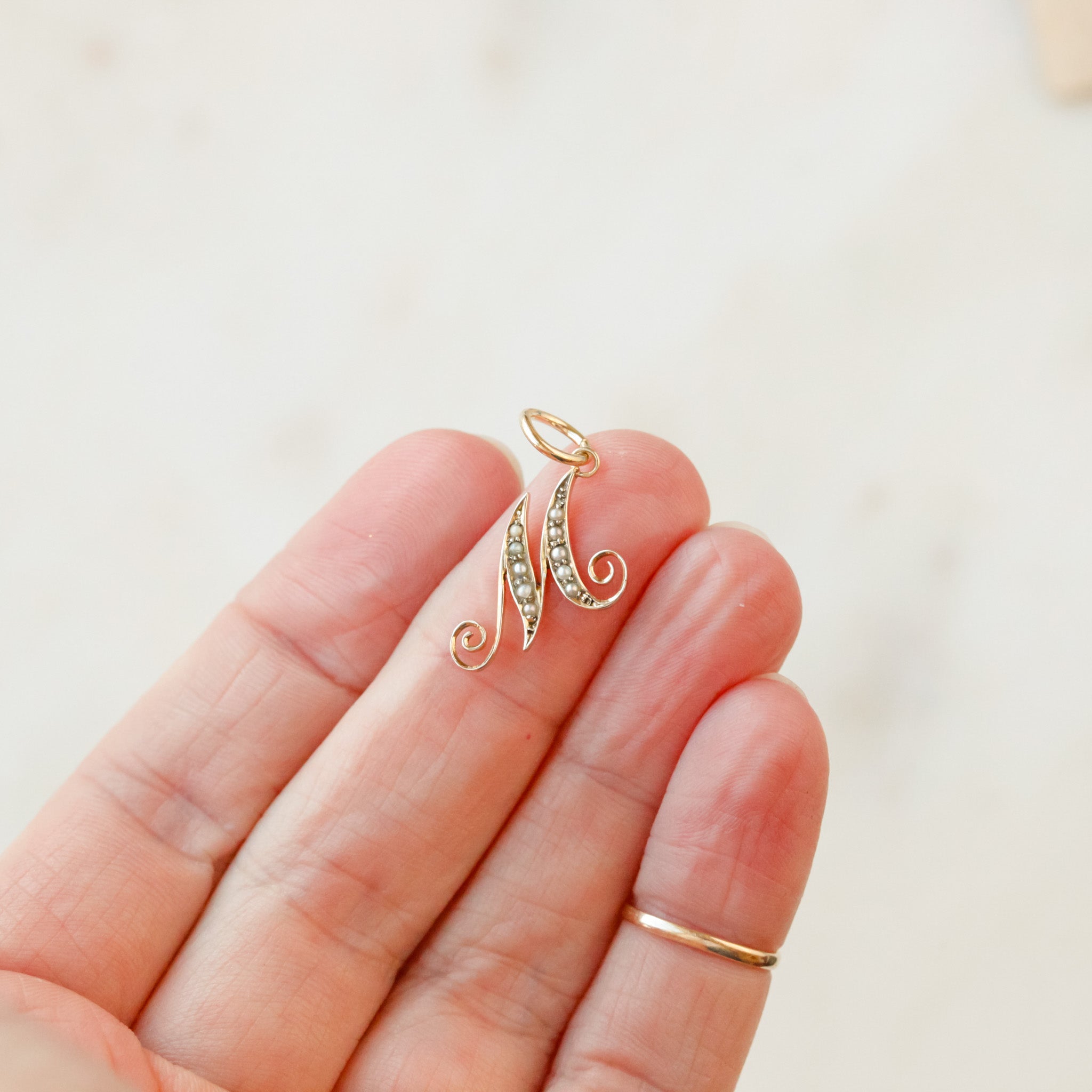 Victorian "M" Initial Charm