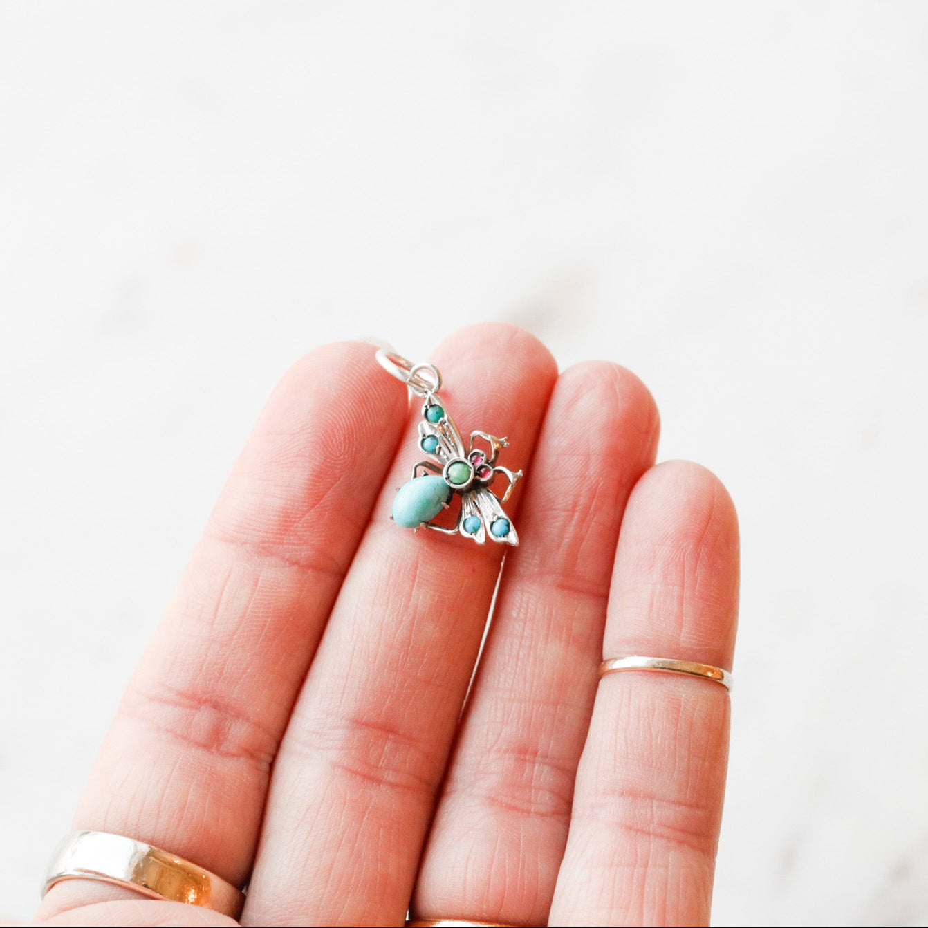 Victorian Turqoise Insect Pendant