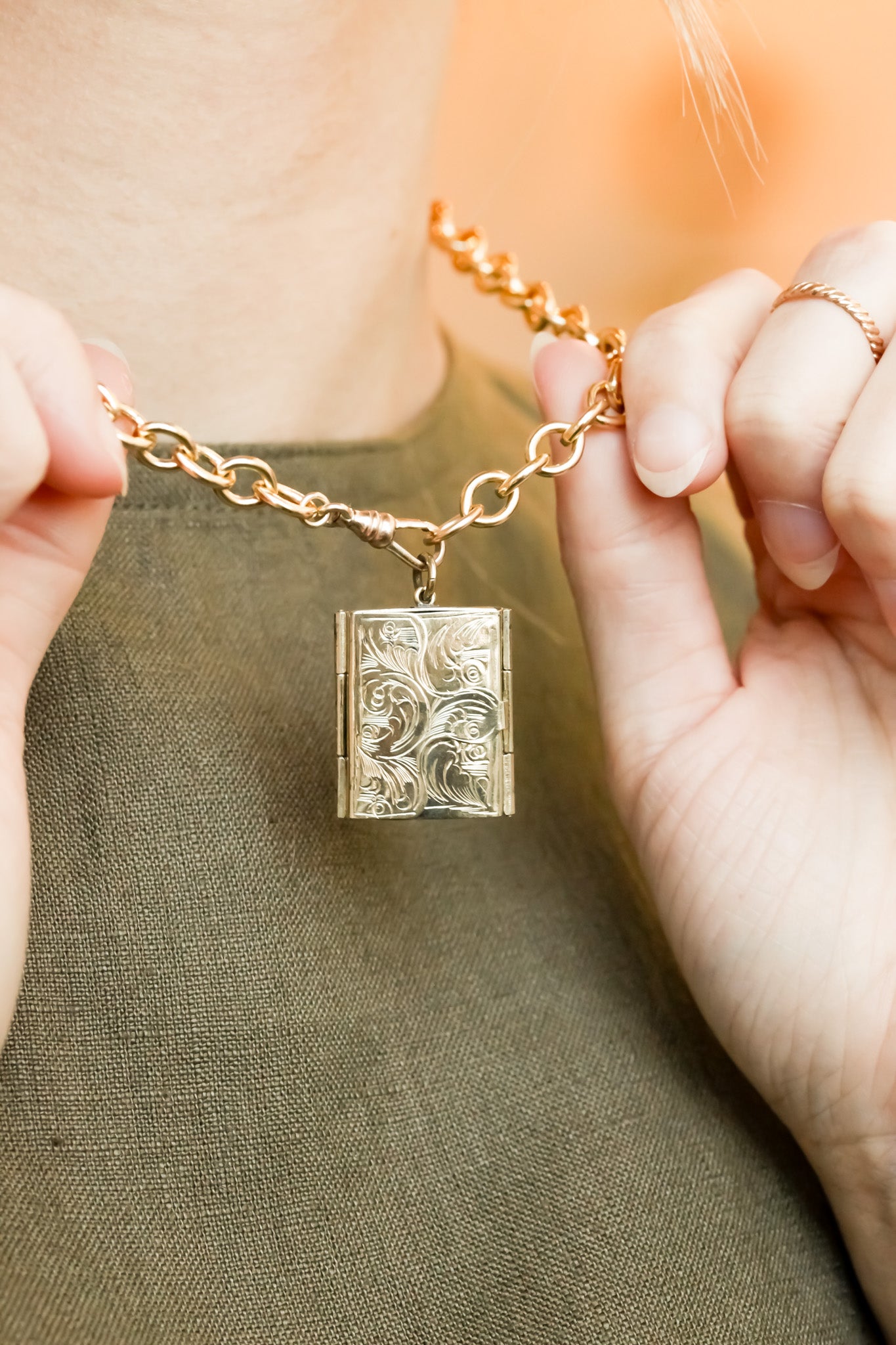 Hana Hinged Book Locket