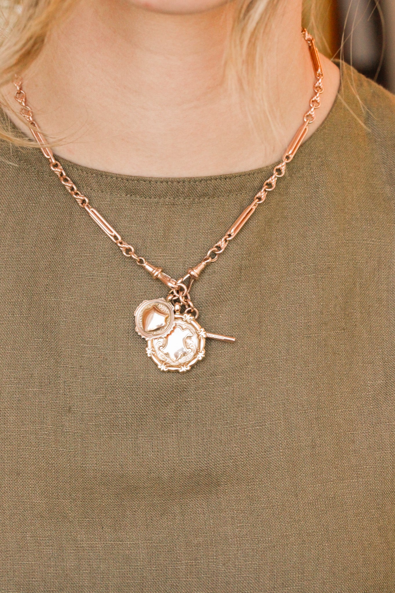 Solid 9k Lover's Knot Albert Chain