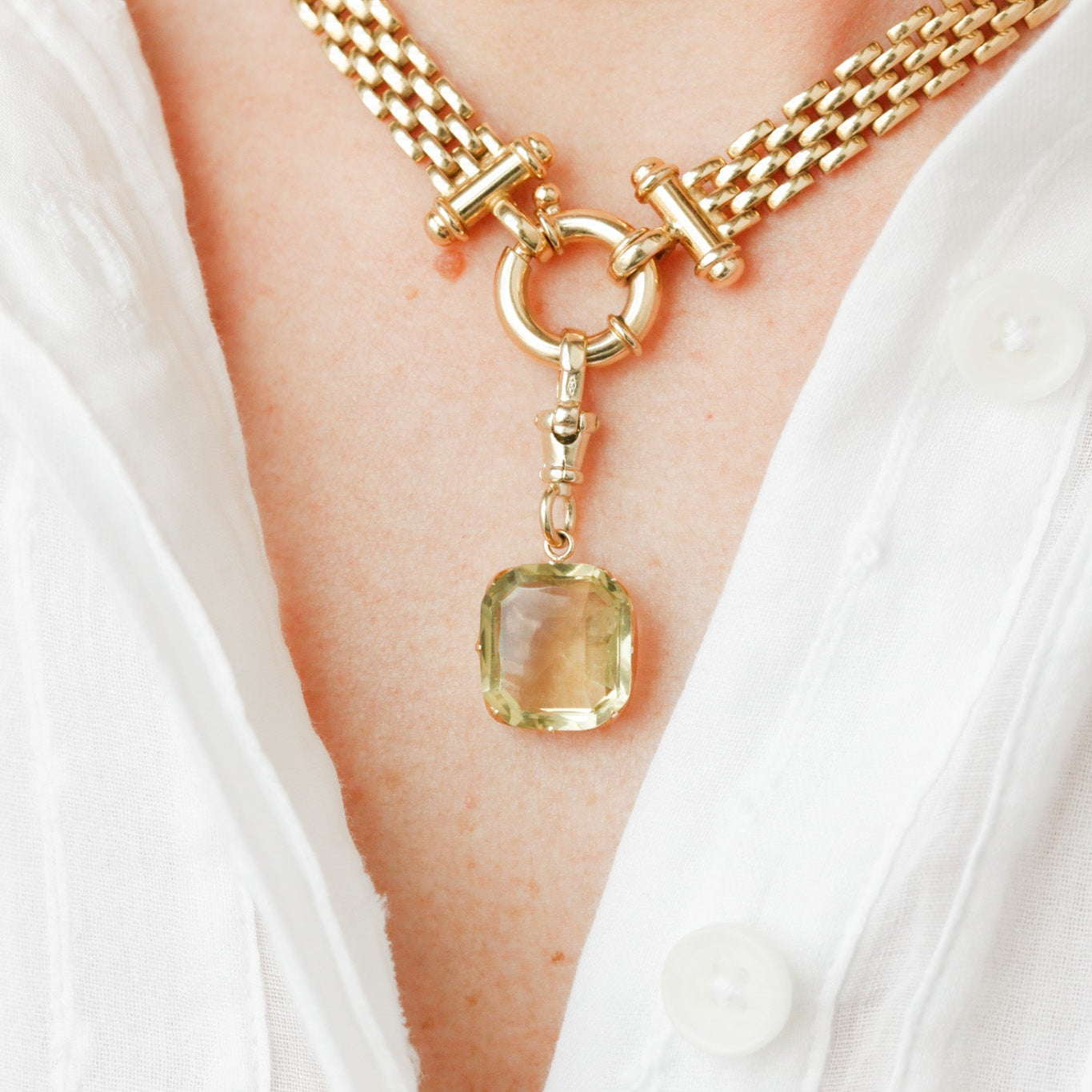 Georgian Old Cut Citrine Pendant