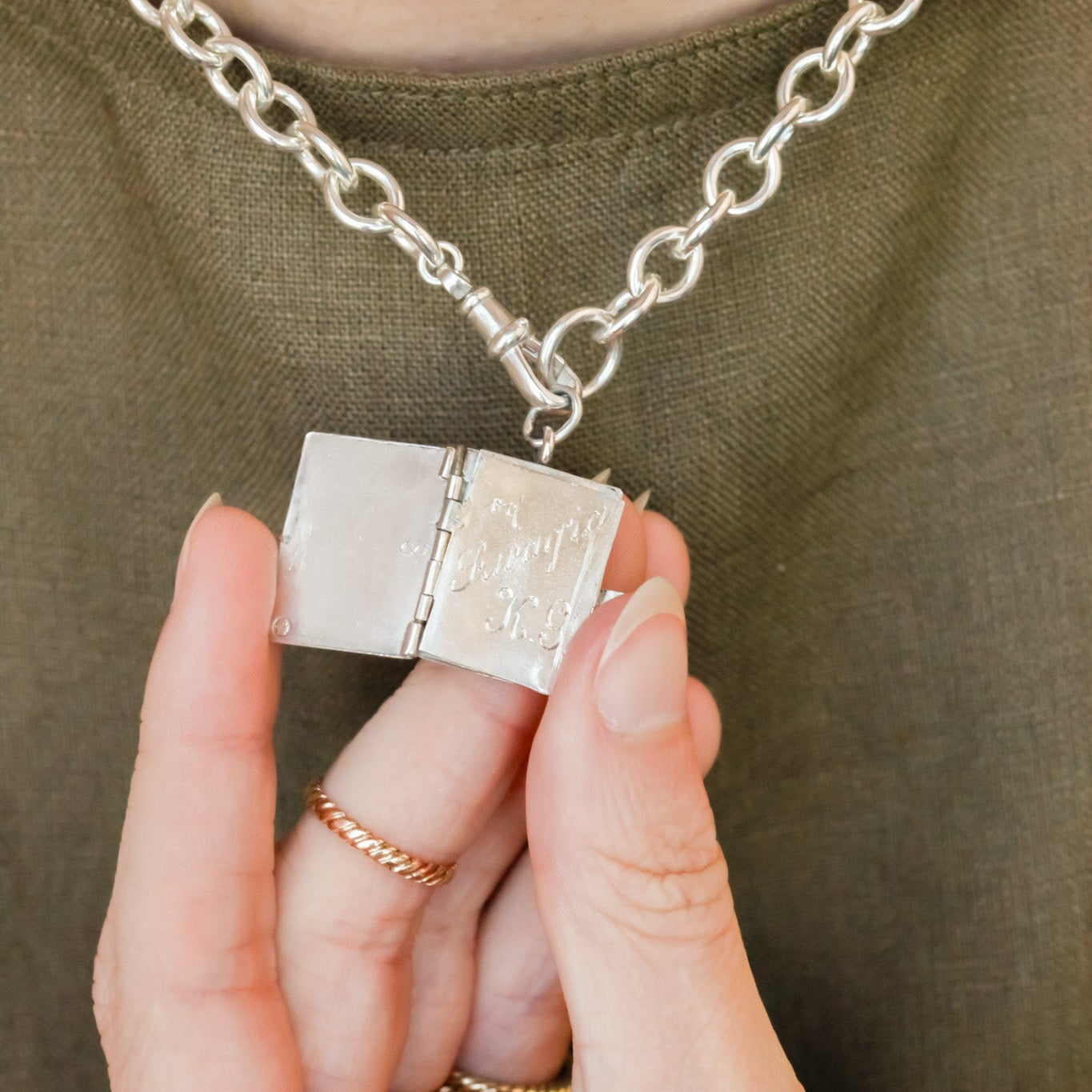 Victorian "B" Book Locket