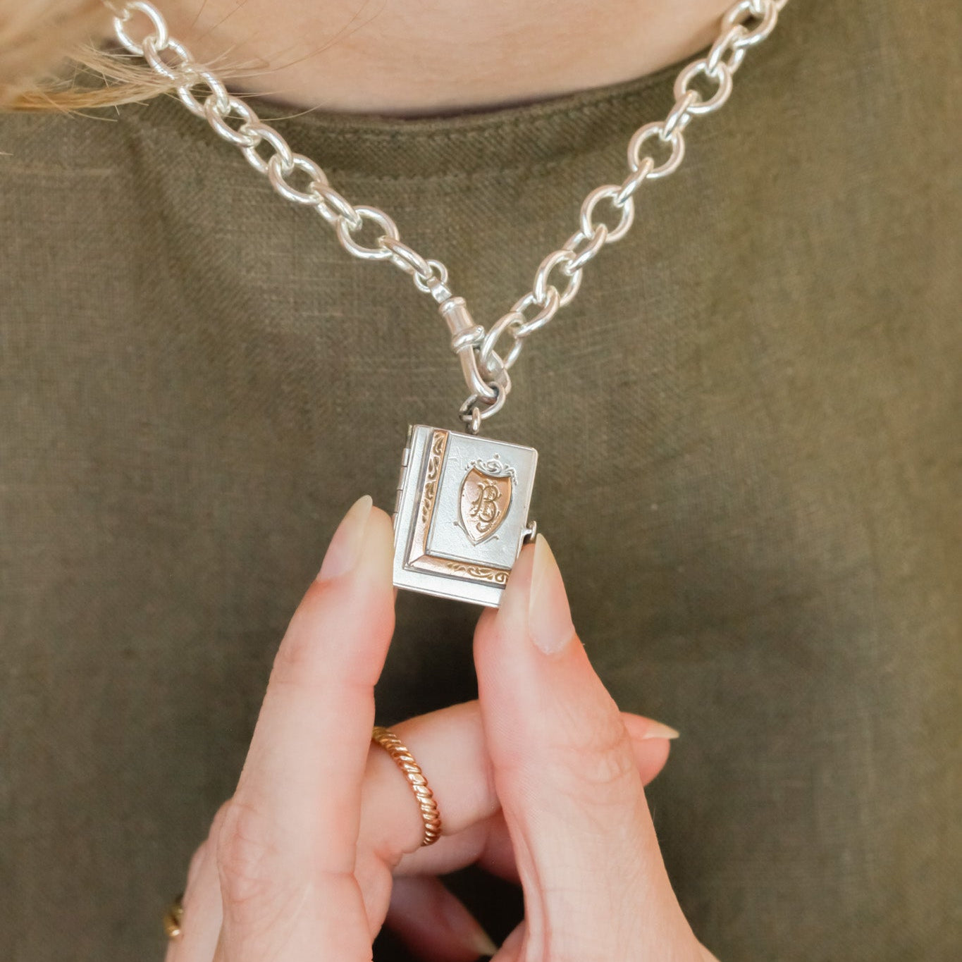 Victorian "B" Book Locket