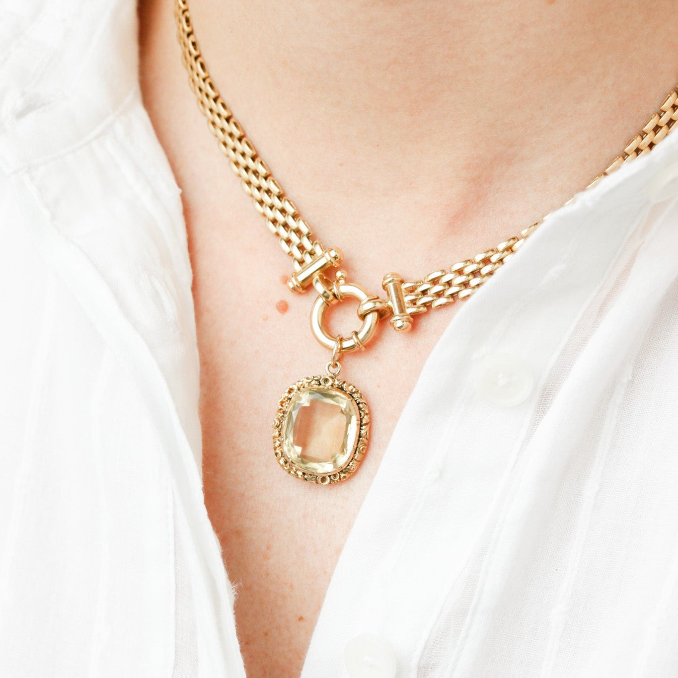 Felicity Citrine Floral Pendant