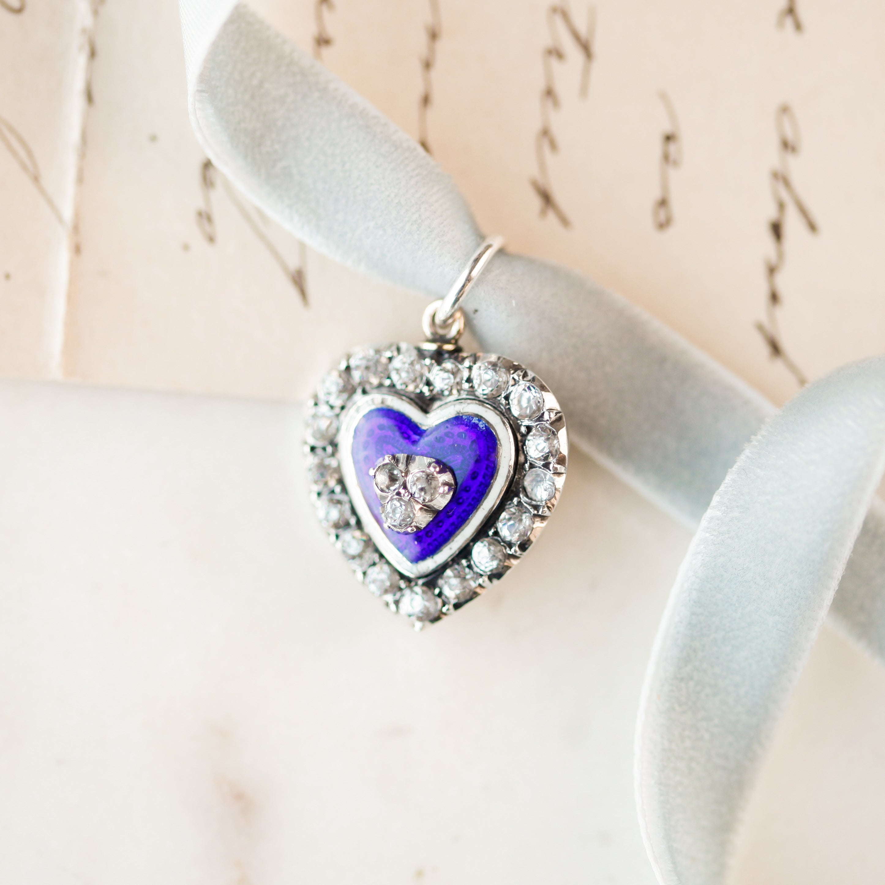 Felicity Blue Enamel Heart Charm