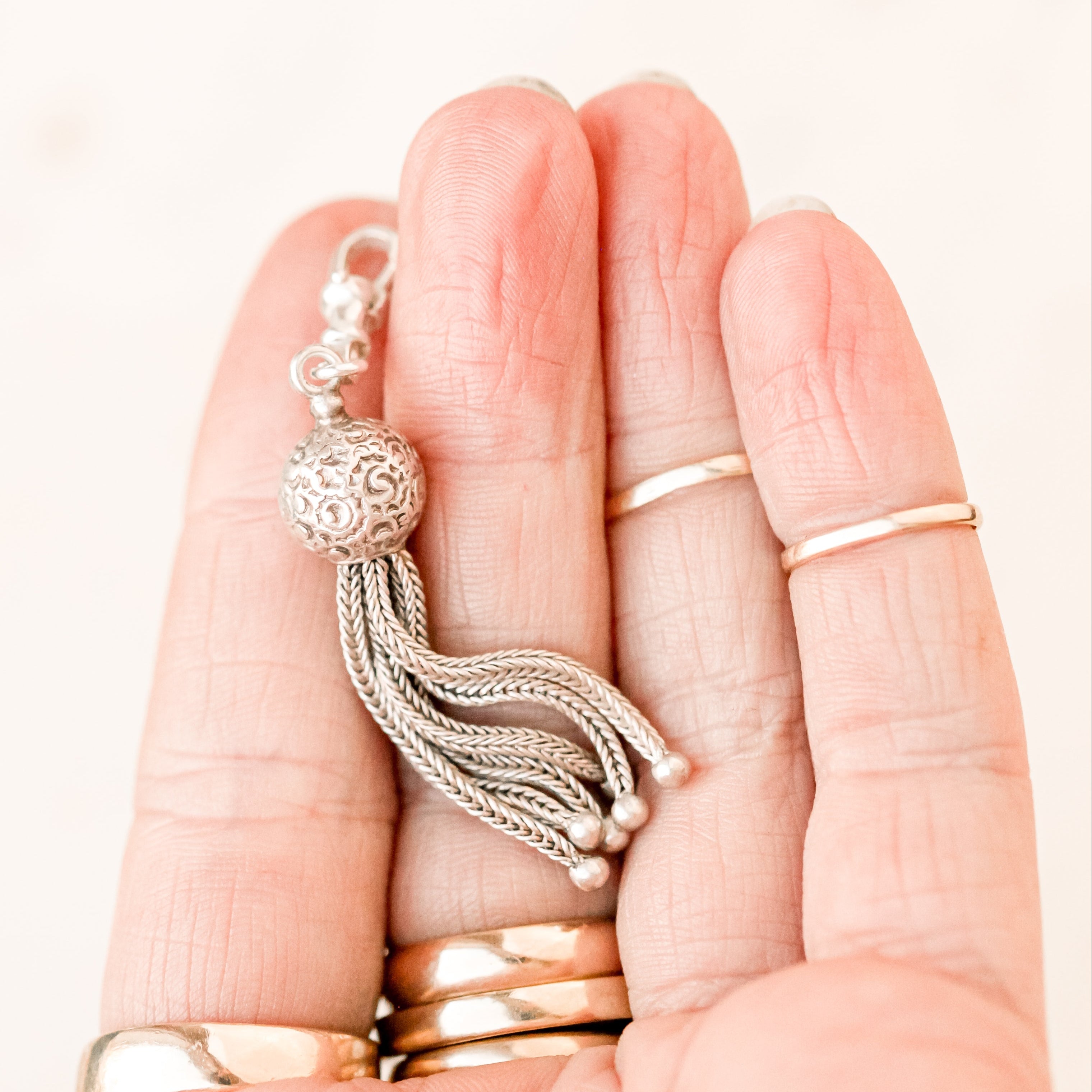 Georgie Silver Tassel Charm