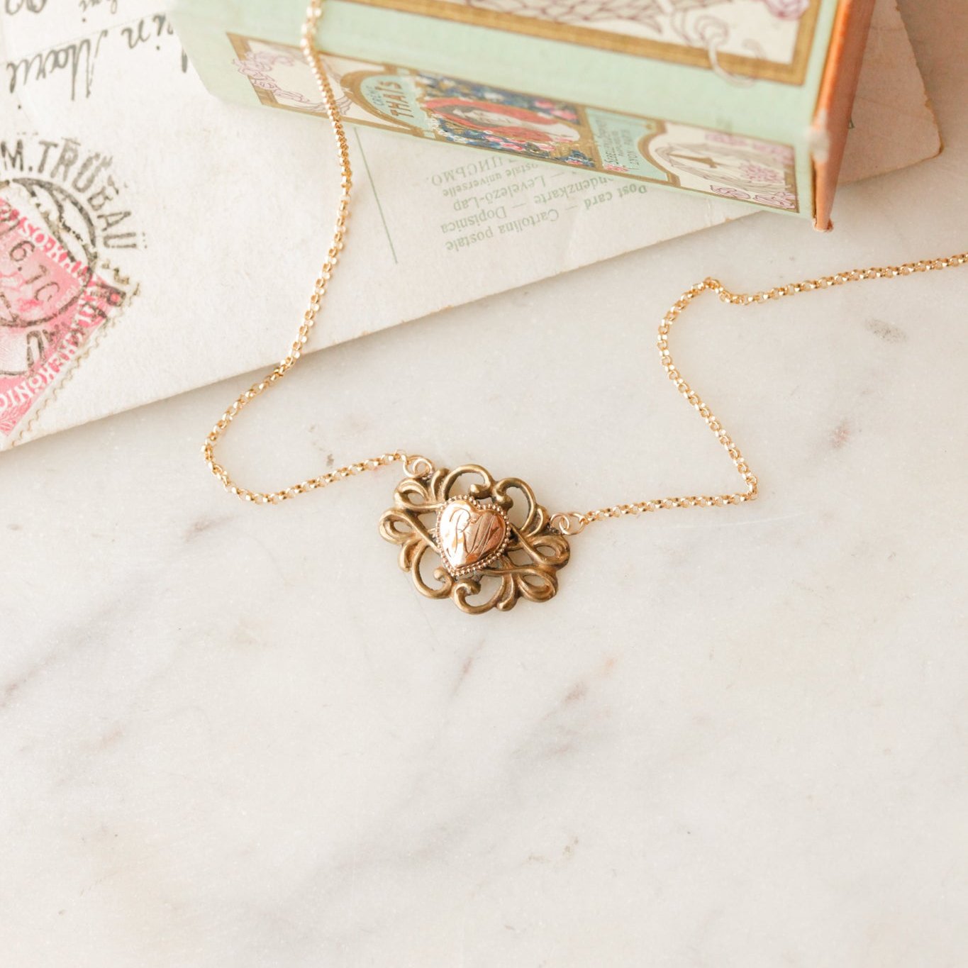 "RW" Heart Pendant