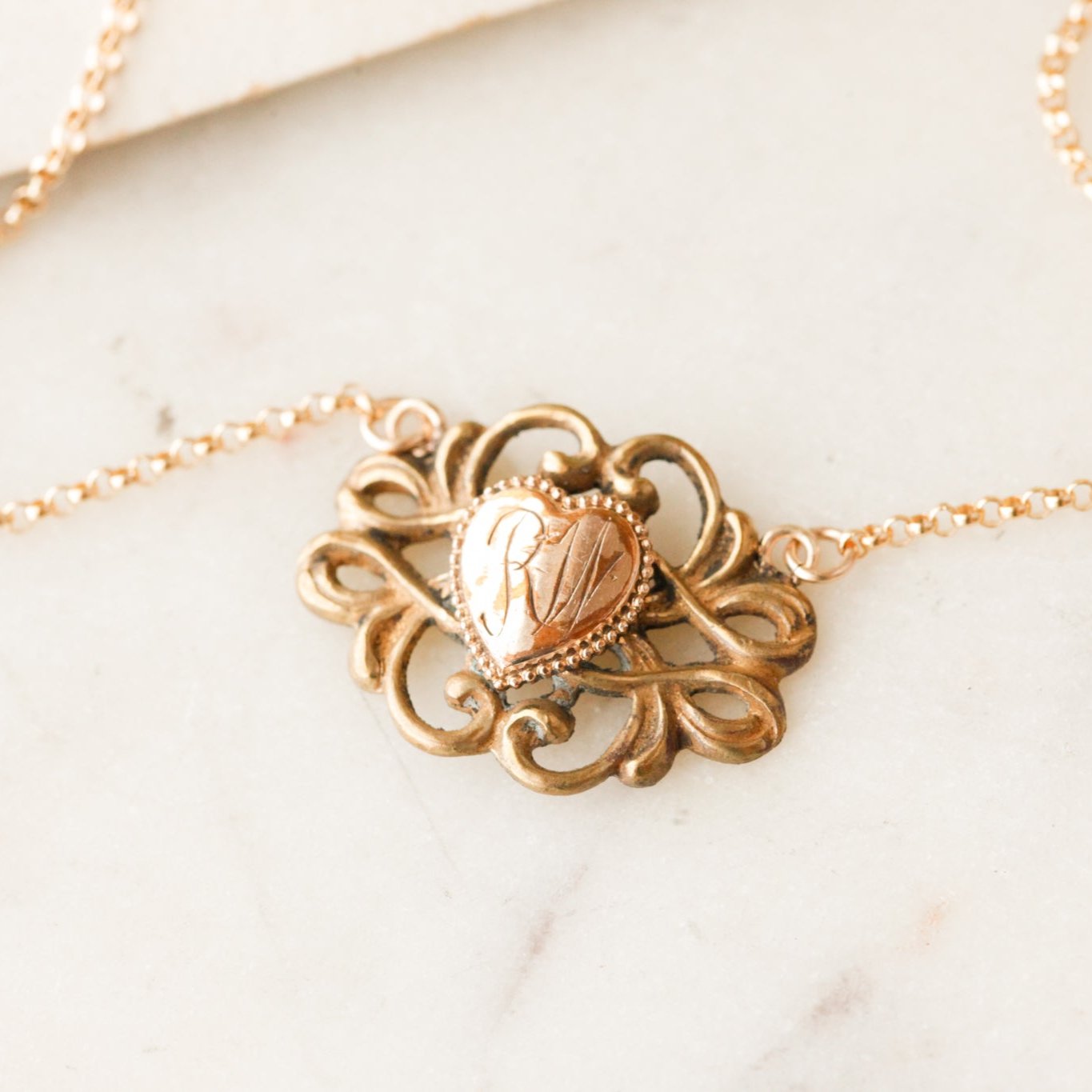 "RW" Heart Pendant